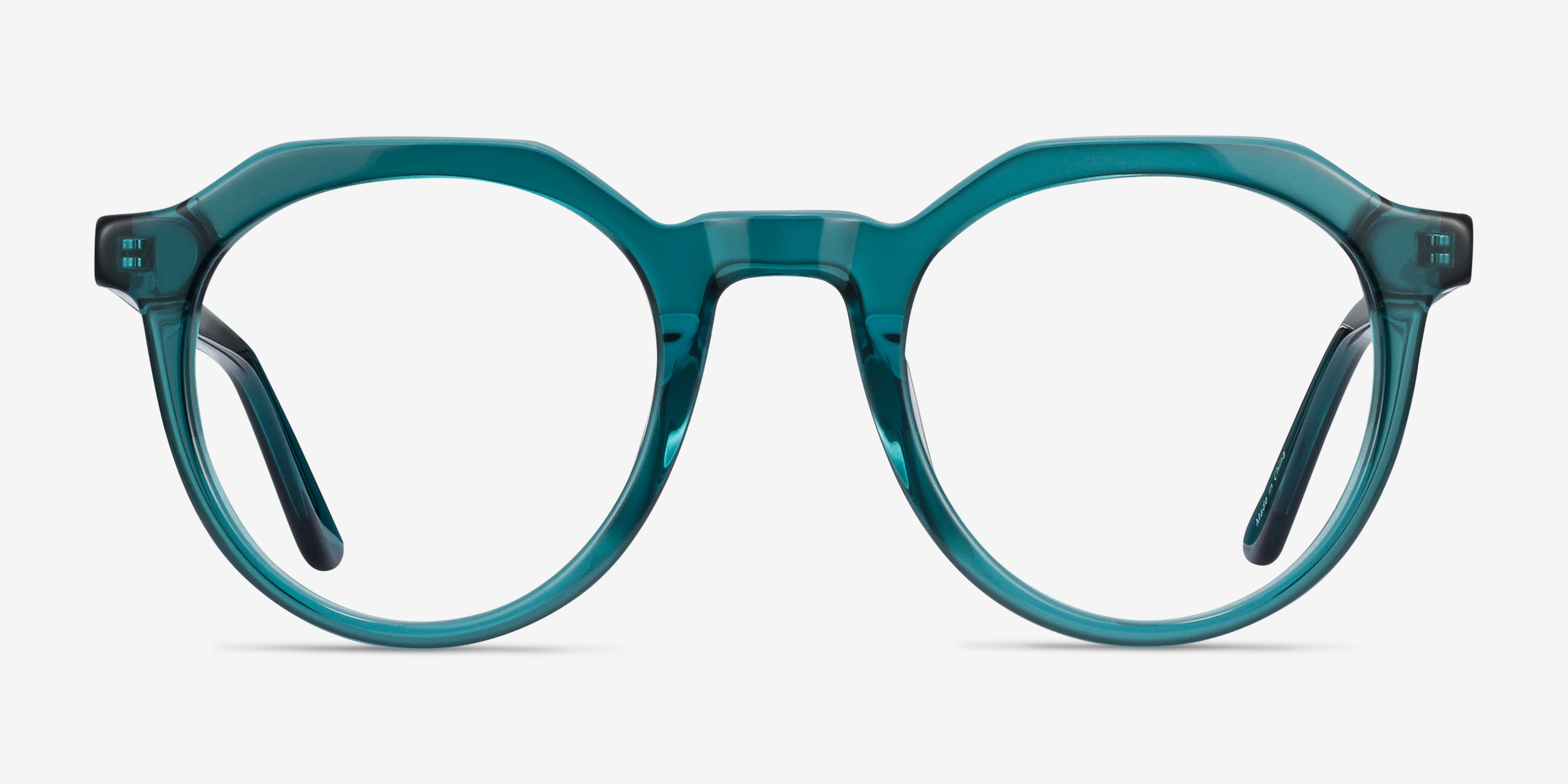 Mikoto Teal AcétateMontures de lunettes de vue d'EyeBuyDirect, Vue de Face