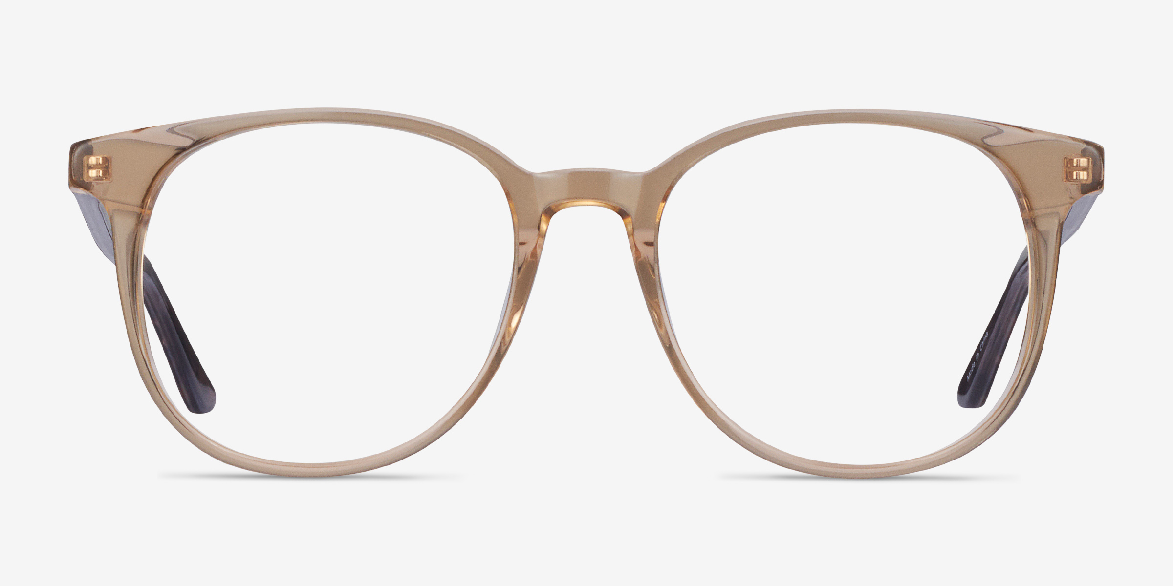 Solveig Clear Brown AcétateMontures de lunettes de vue d'EyeBuyDirect, Vue de Face