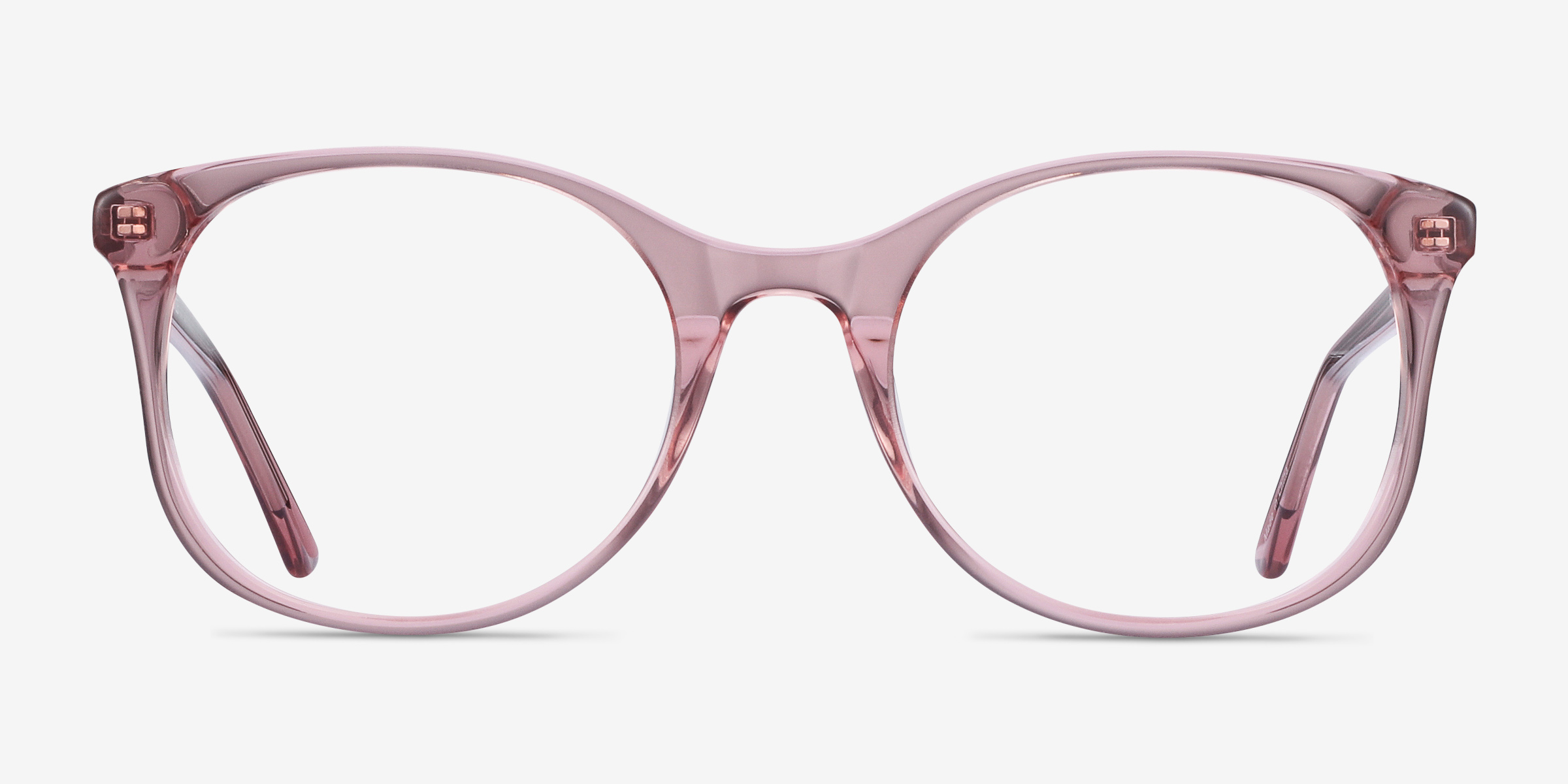 Greta Clear Pink AcétateMontures de lunettes de vue d'EyeBuyDirect, Vue de Face