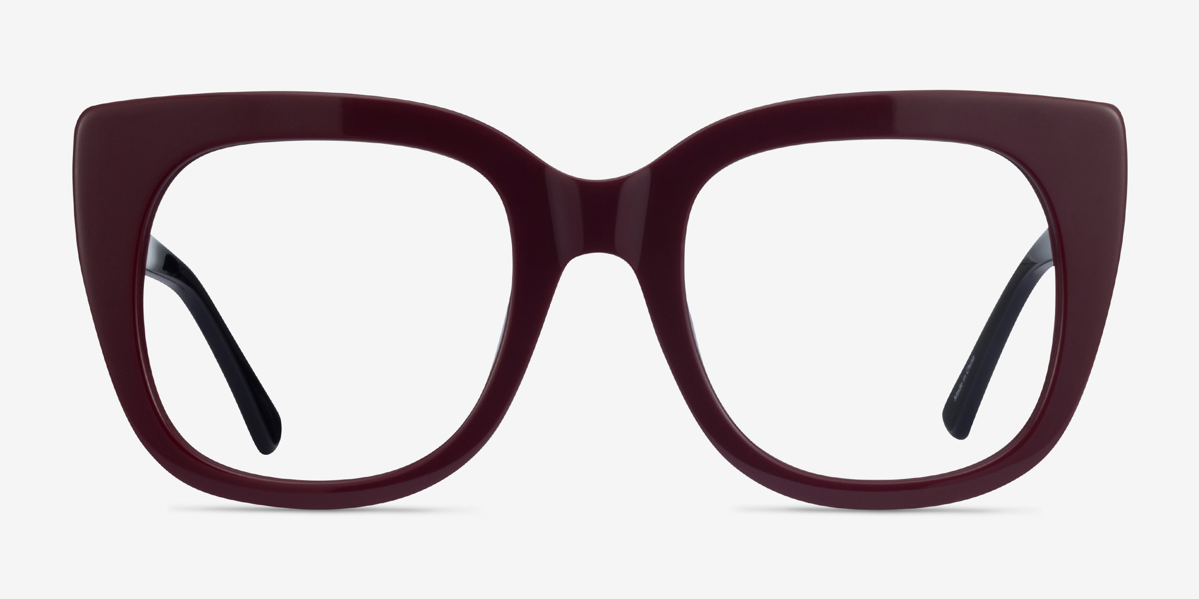 Unique Burgundy & Black AcétateMontures de lunettes de vue d'EyeBuyDirect, Vue de Face