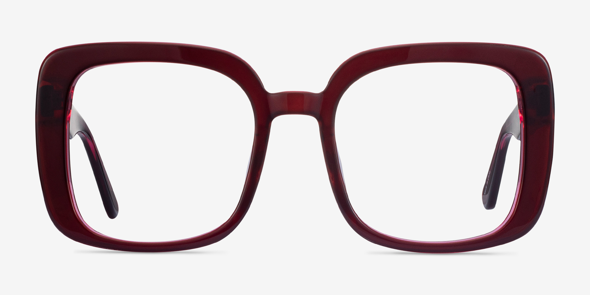 Heather Burgundy AcétateMontures de lunettes de vue d'EyeBuyDirect, Vue de Face