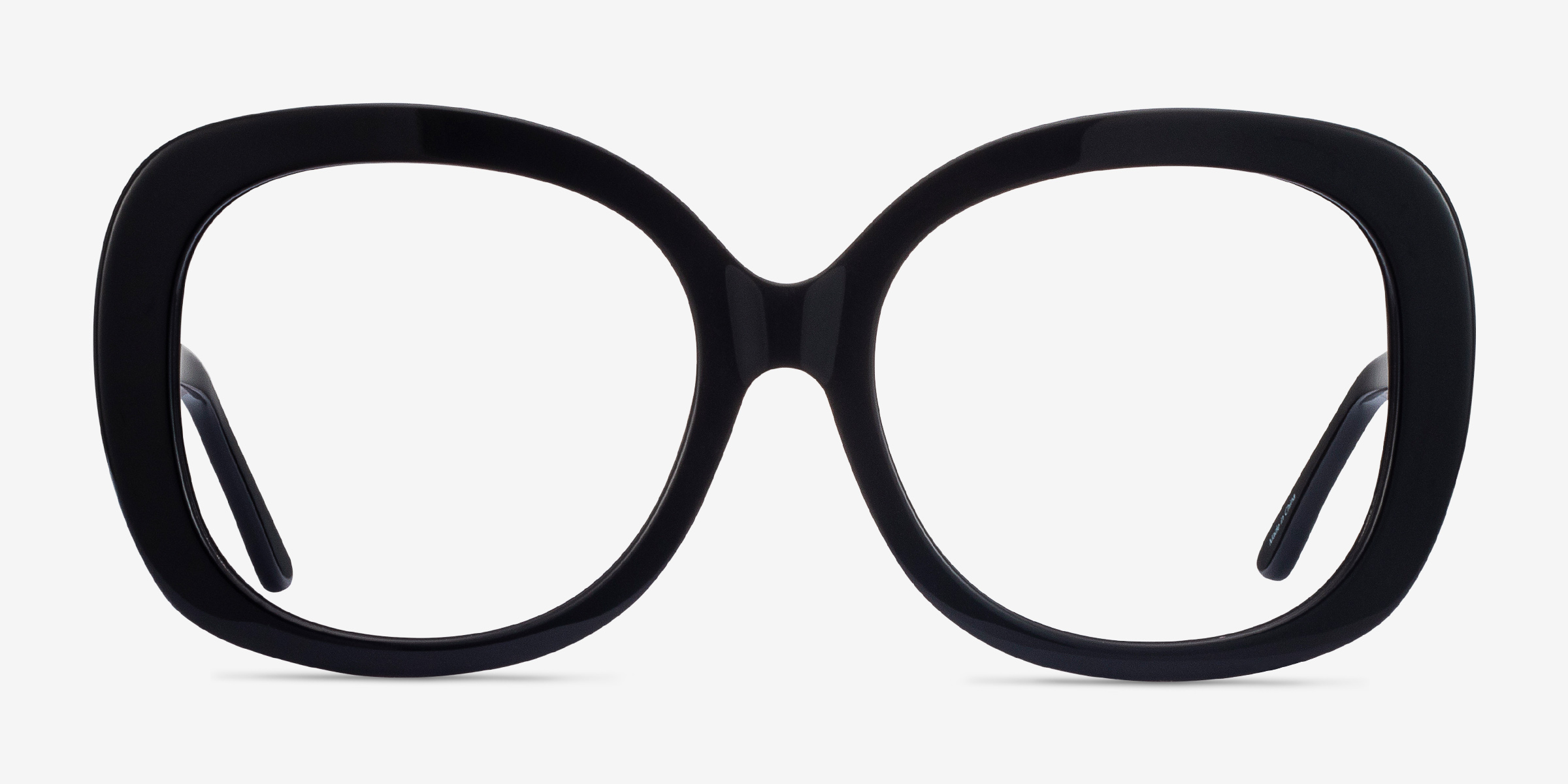 Pamela Noir AcétateMontures de lunettes de vue d'EyeBuyDirect, Vue de Face