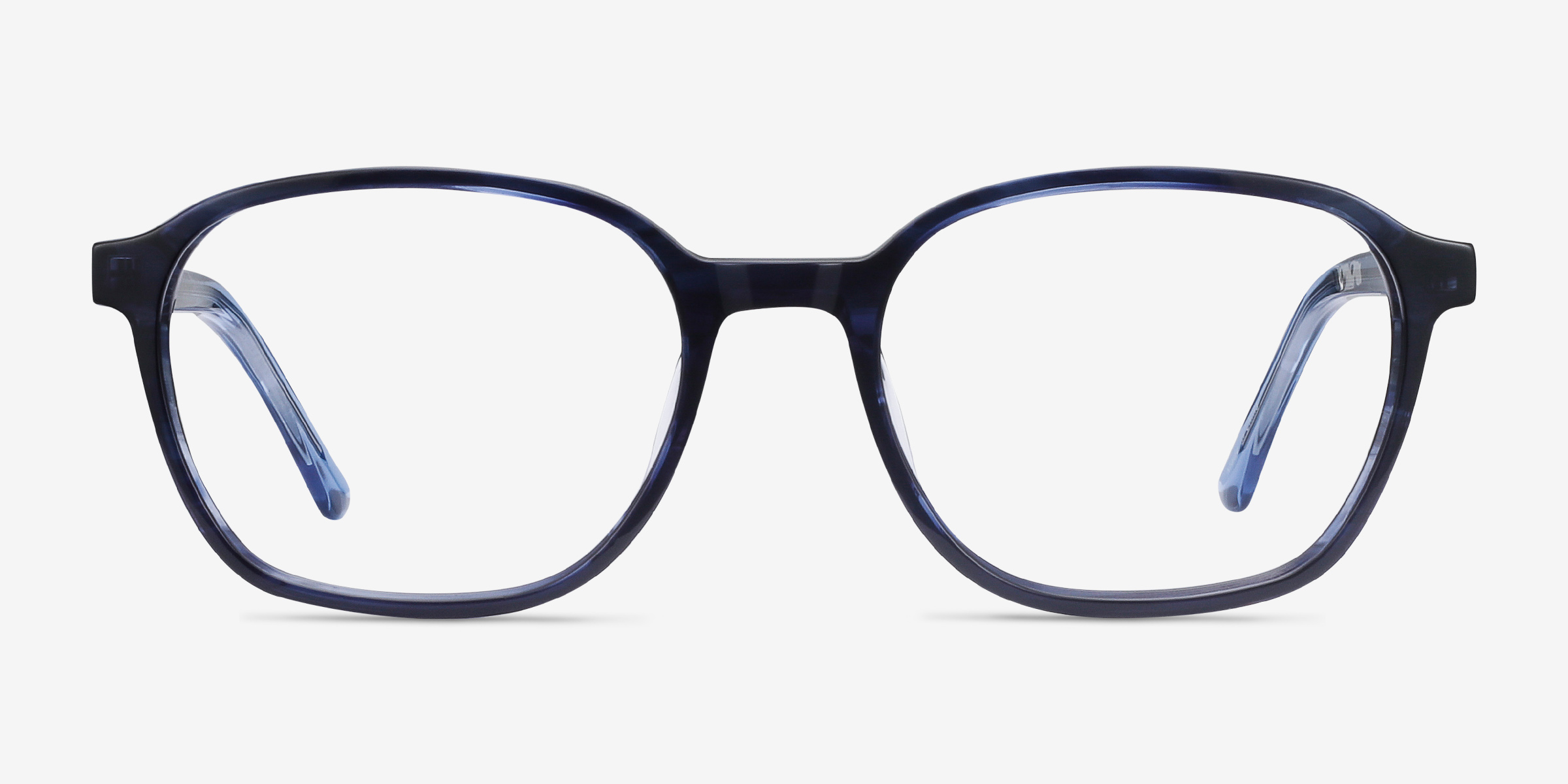Efficient Blue Striped AcétateMontures de lunettes de vue d'EyeBuyDirect, Vue de Face