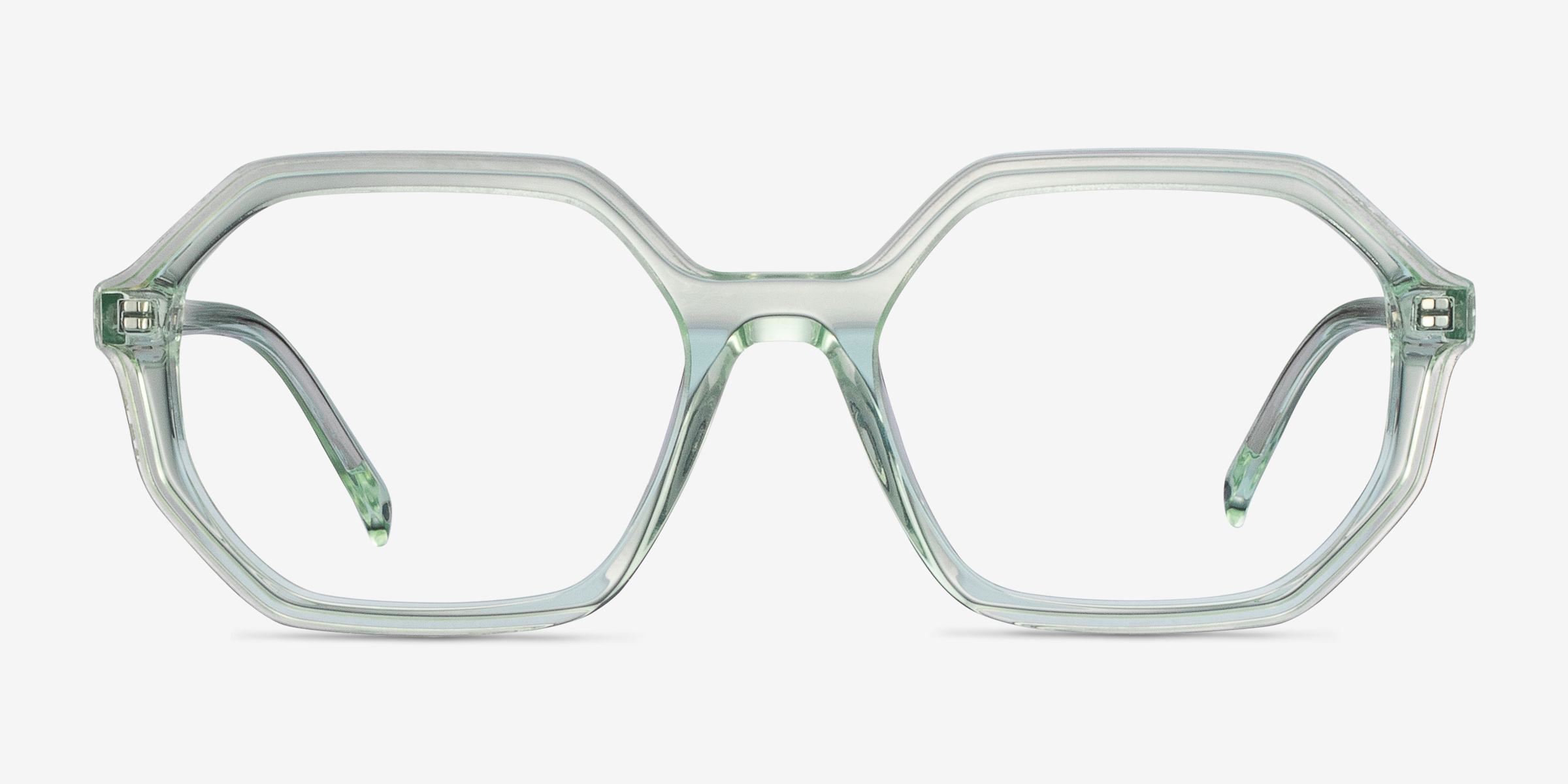 Dream Clear Green AcétateMontures de lunettes de vue d'EyeBuyDirect, Vue de Face