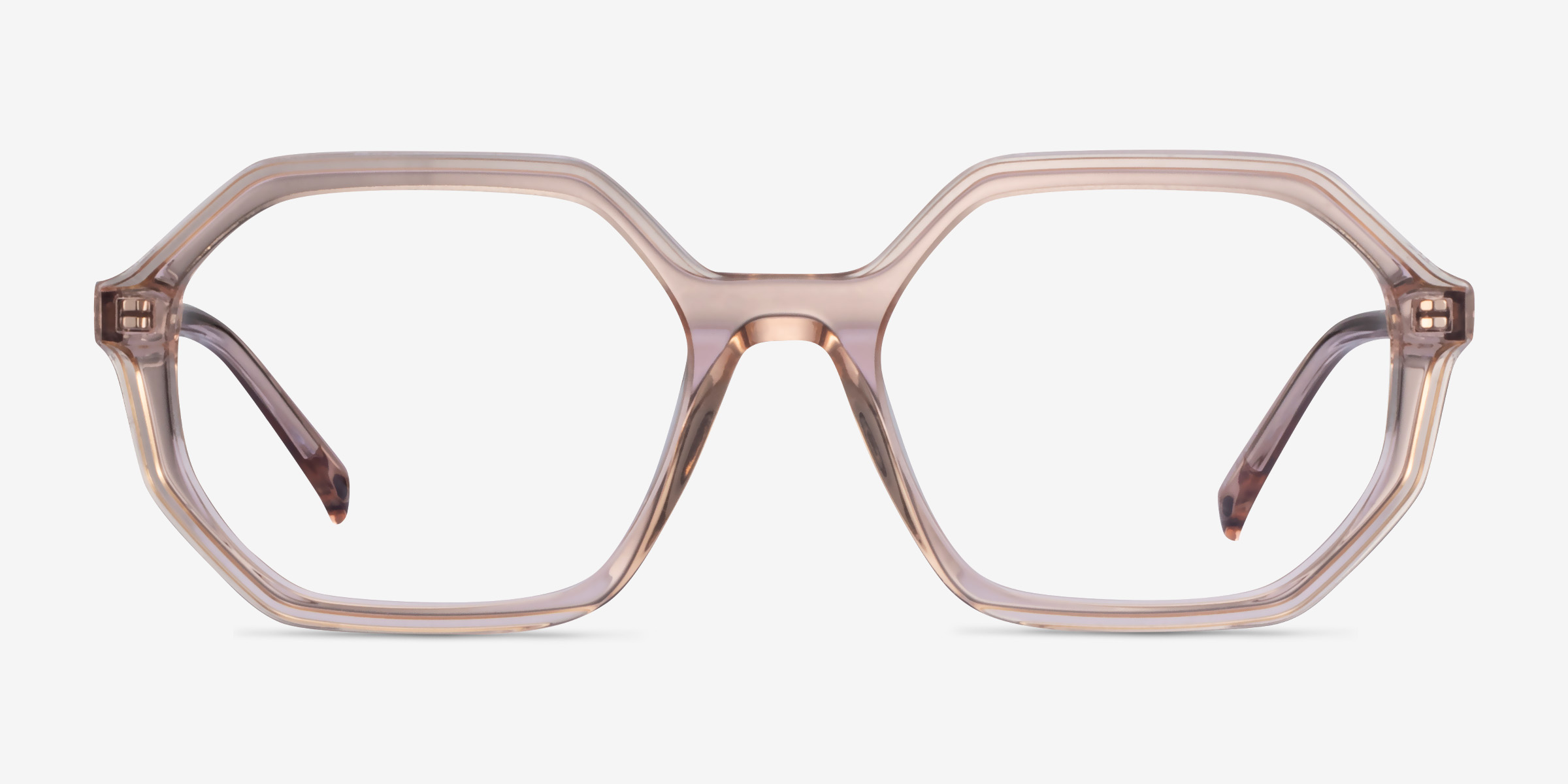 Dream Clear Brown AcétateMontures de lunettes de vue d'EyeBuyDirect, Vue de Face