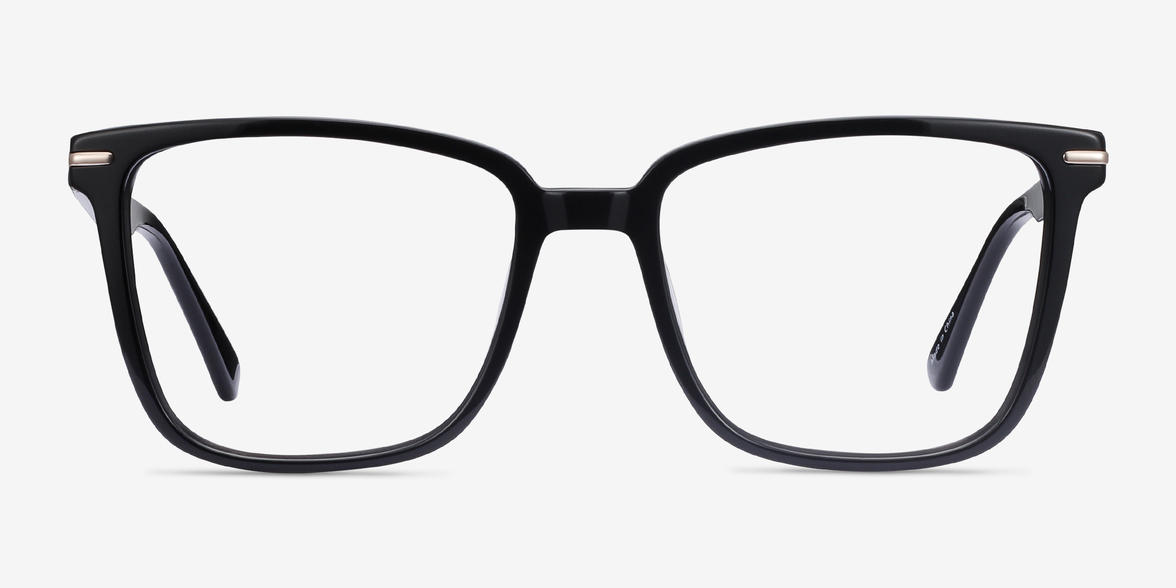 Canvas Noir AcétateMontures de lunettes de vue d'EyeBuyDirect, Vue de Face