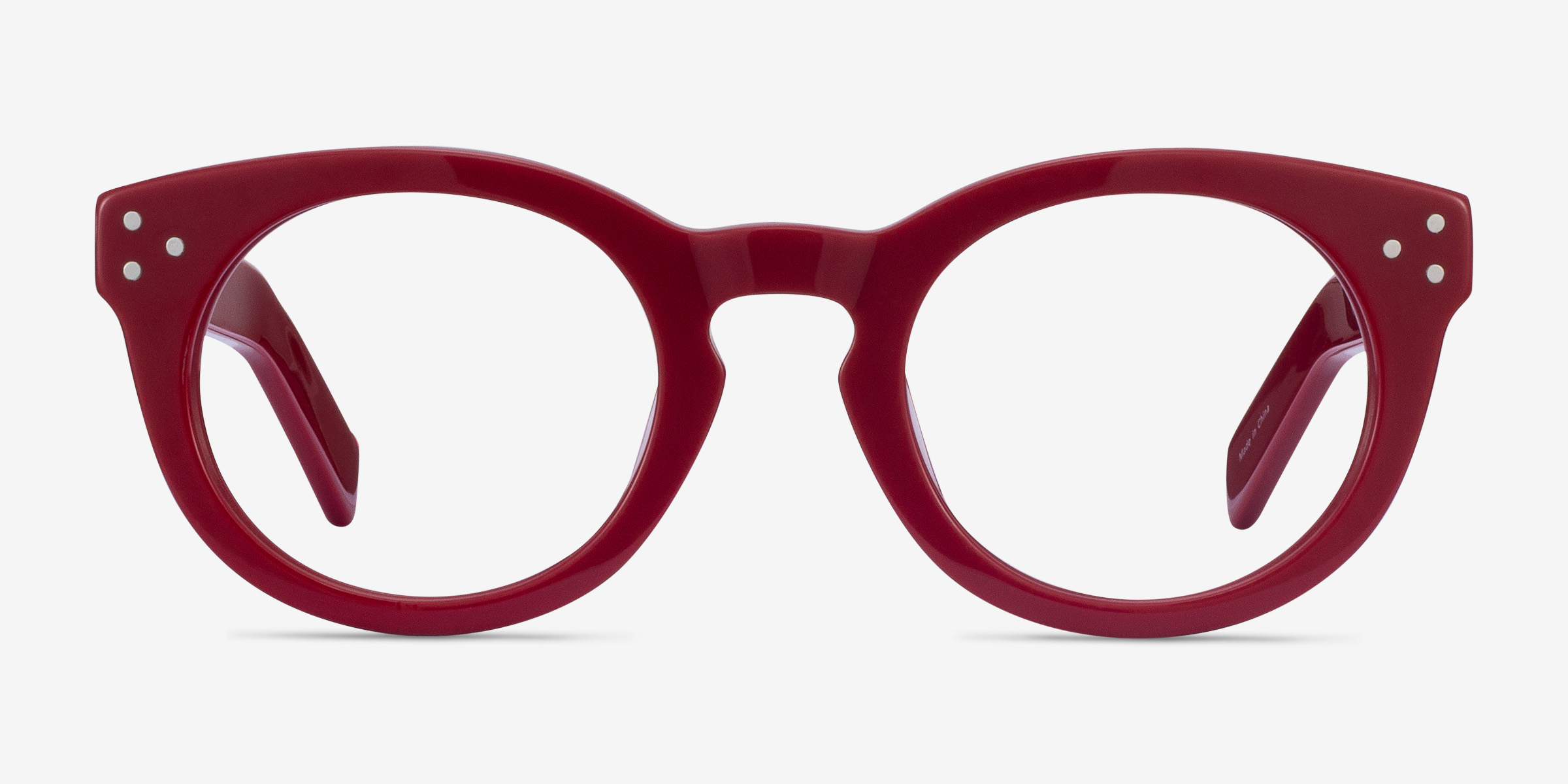 Morla Burgundy AcétateMontures de lunettes de vue d'EyeBuyDirect, Vue de Face