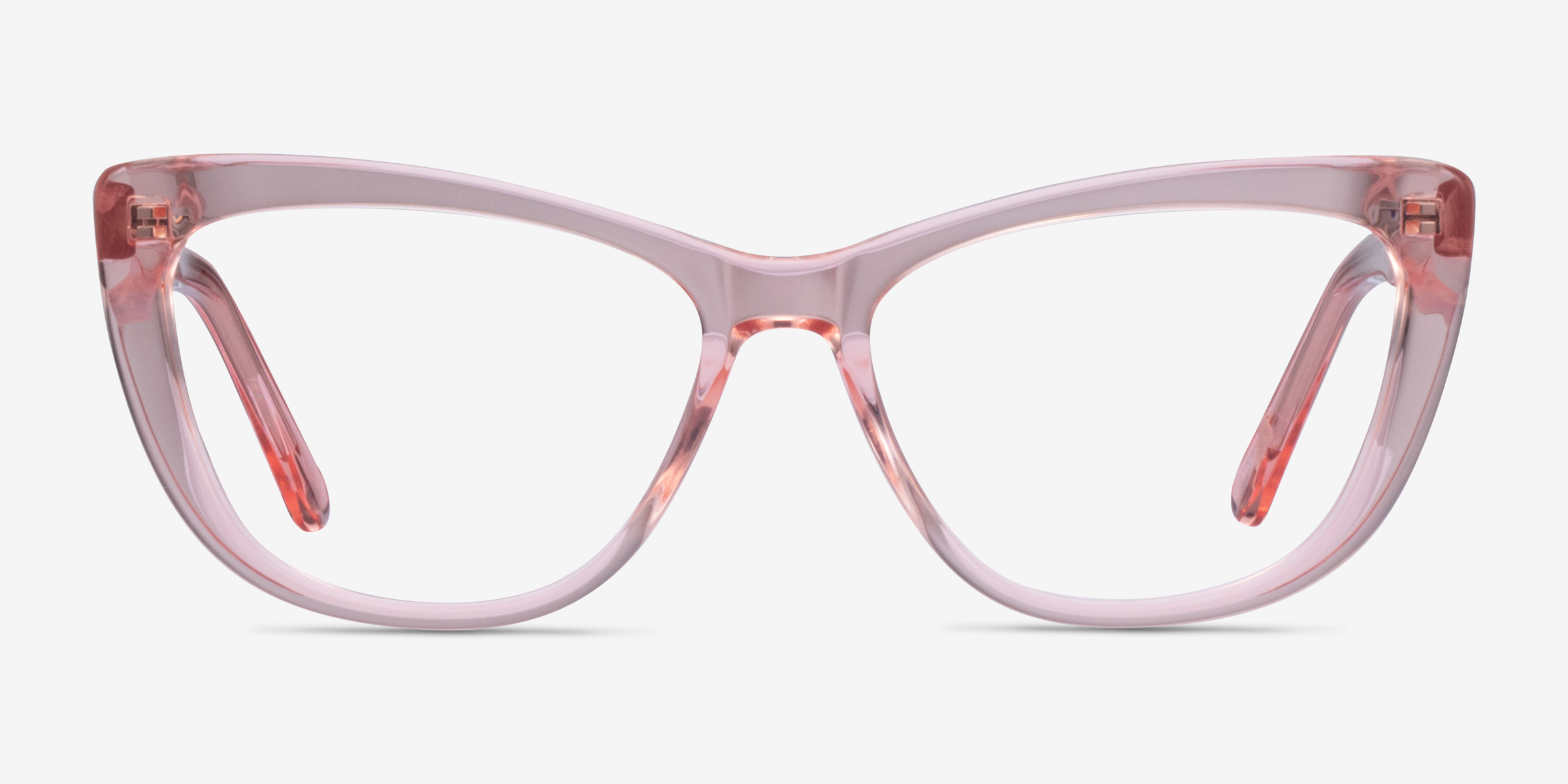 Charlotte Clear Pink AcétateMontures de lunettes de vue d'EyeBuyDirect, Vue de Face