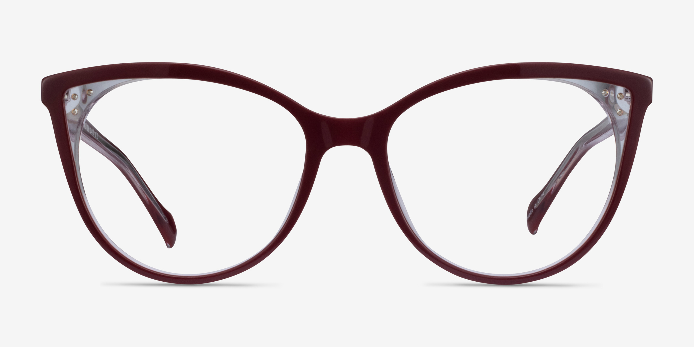 Bijou Burgundy AcétateMontures de lunettes de vue d'EyeBuyDirect, Vue de Face