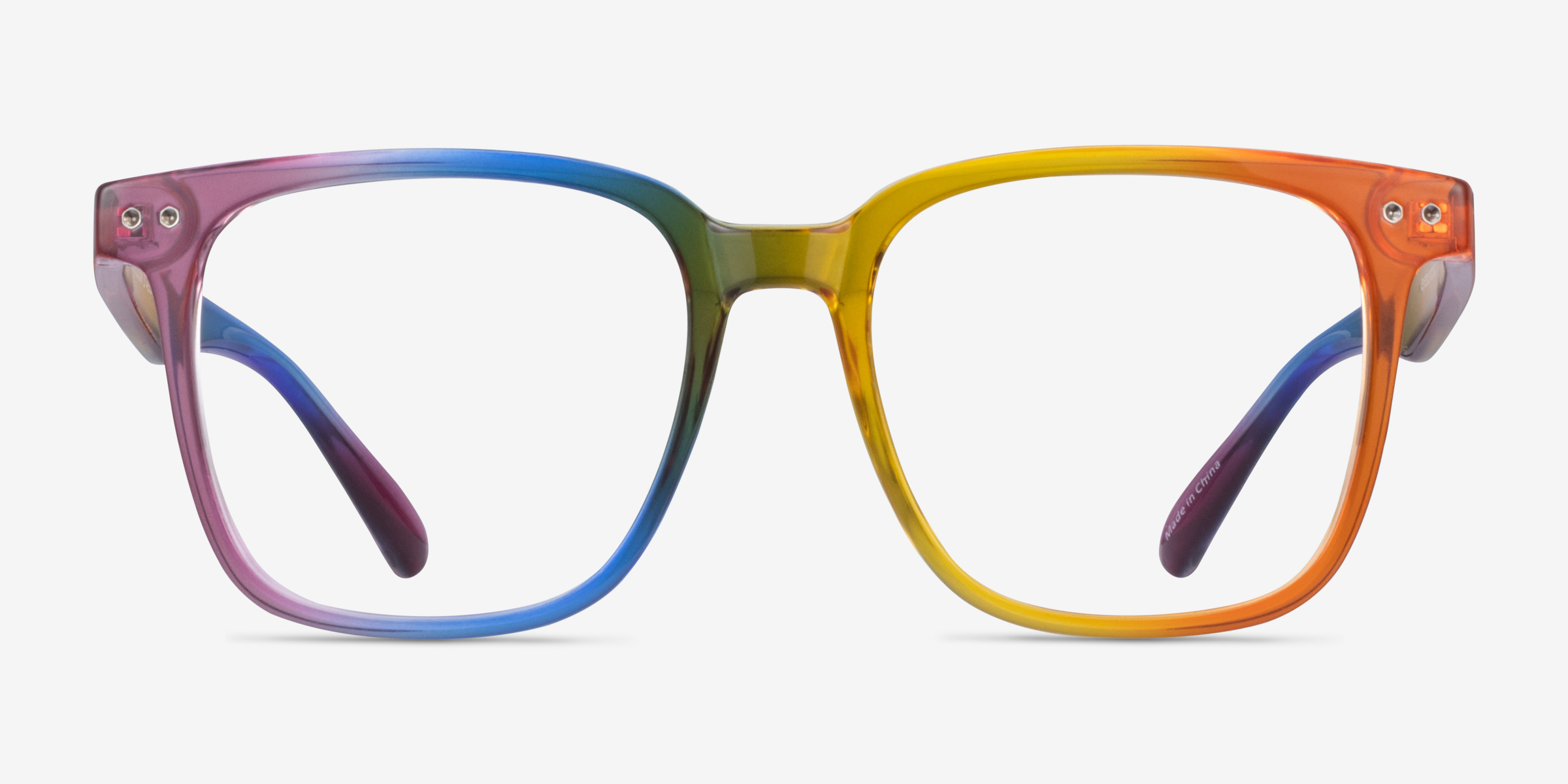 Freedom Arc-en-ciel PlastiqueMontures de lunettes de vue d'EyeBuyDirect, Vue de Face