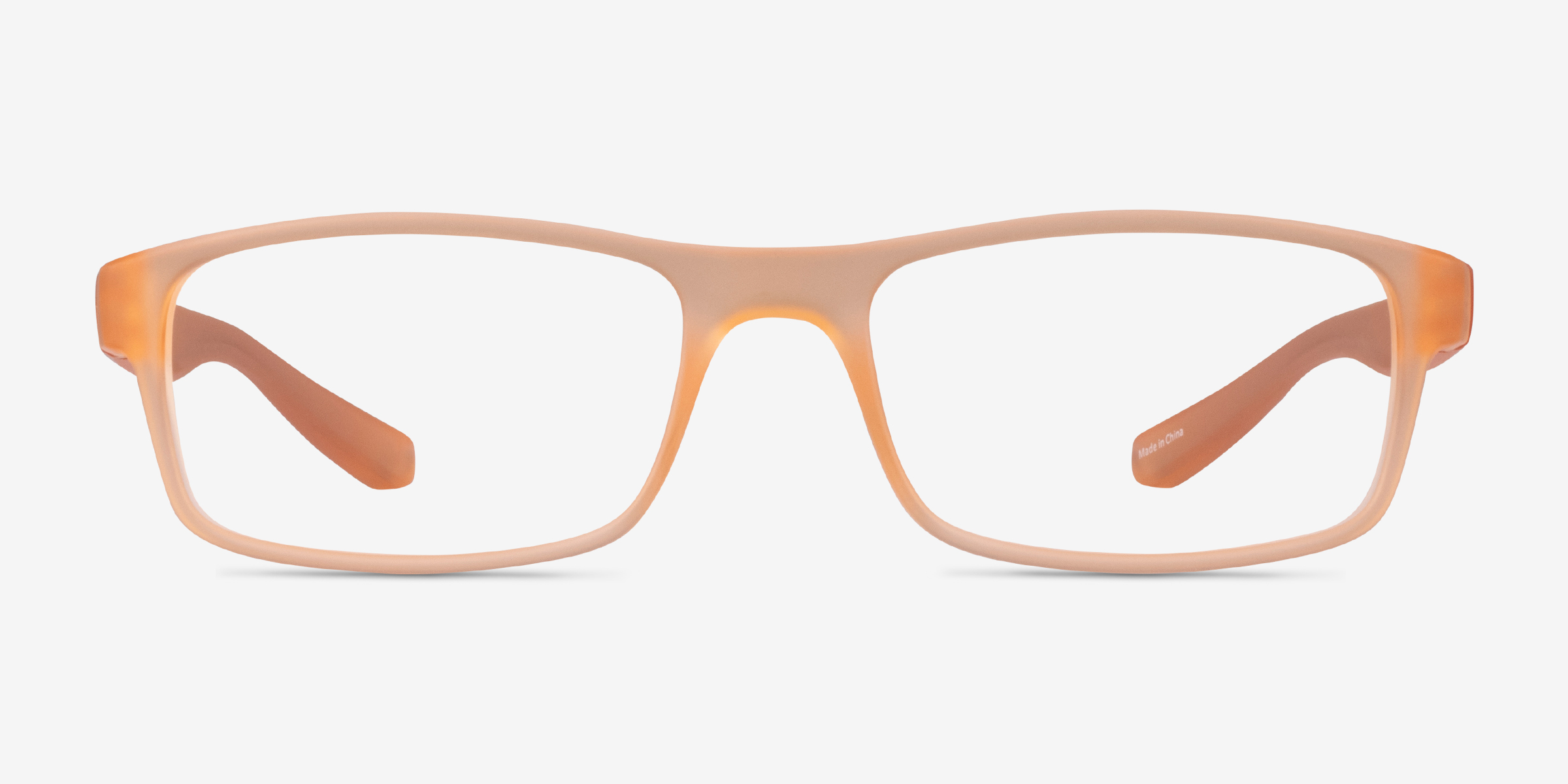 Over Light Orange PlastiqueMontures de lunettes de vue d'EyeBuyDirect, Vue de Face