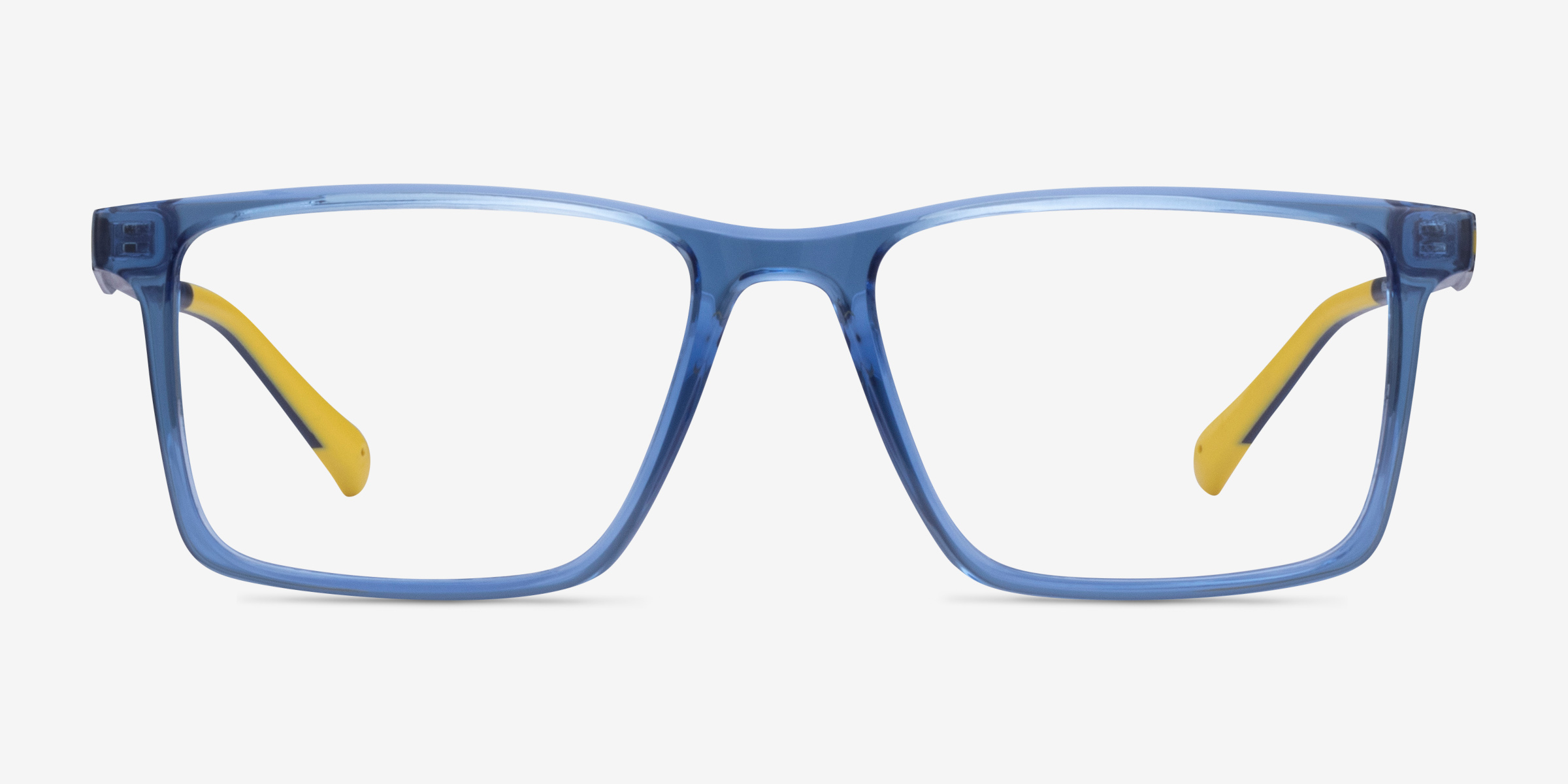 Why Bleu PlastiqueMontures de lunettes de vue d'EyeBuyDirect, Vue de Face
