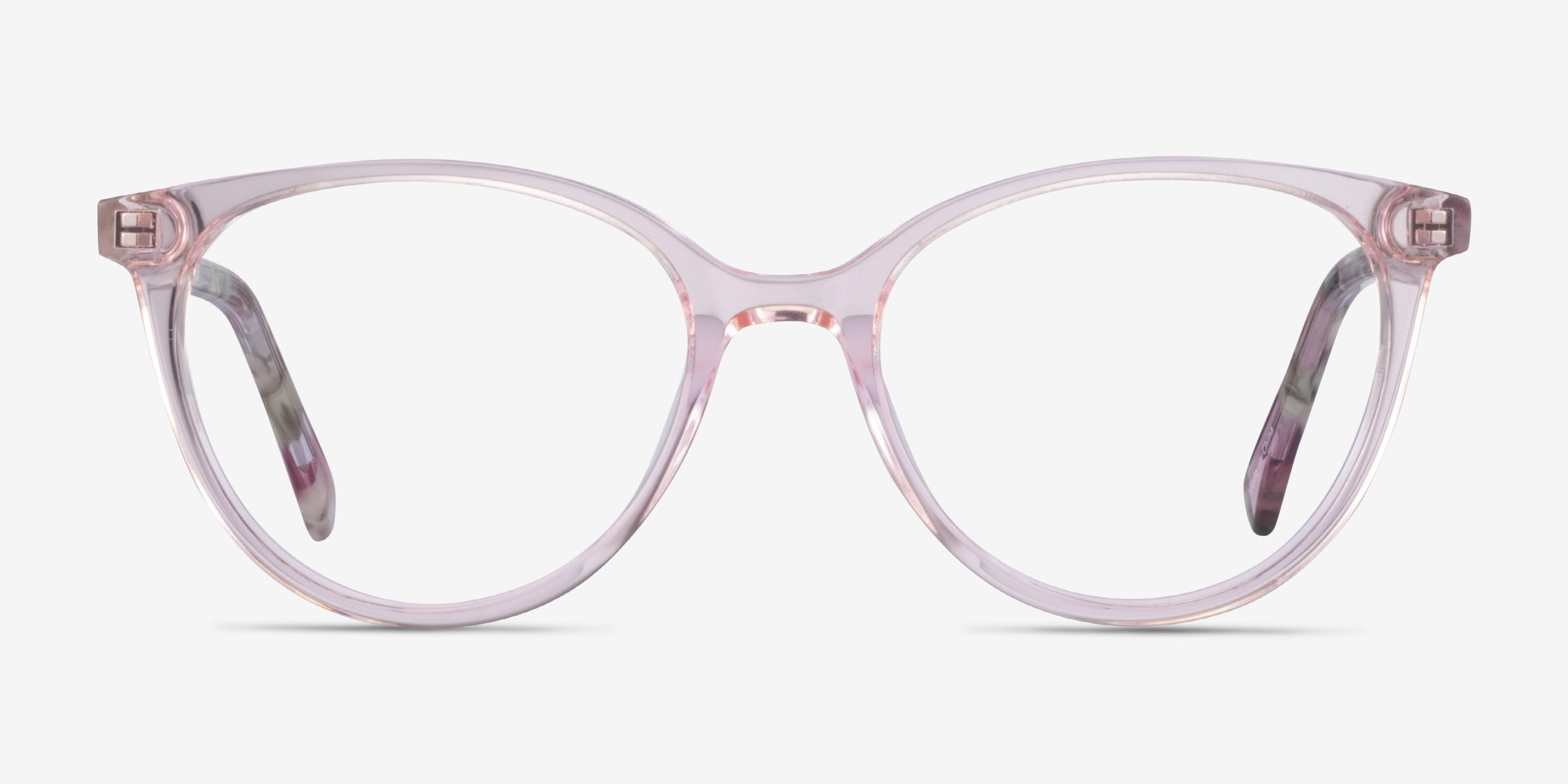 Friend Clear Pink Floral AcétateMontures de lunettes de vue d'EyeBuyDirect, Vue de Face