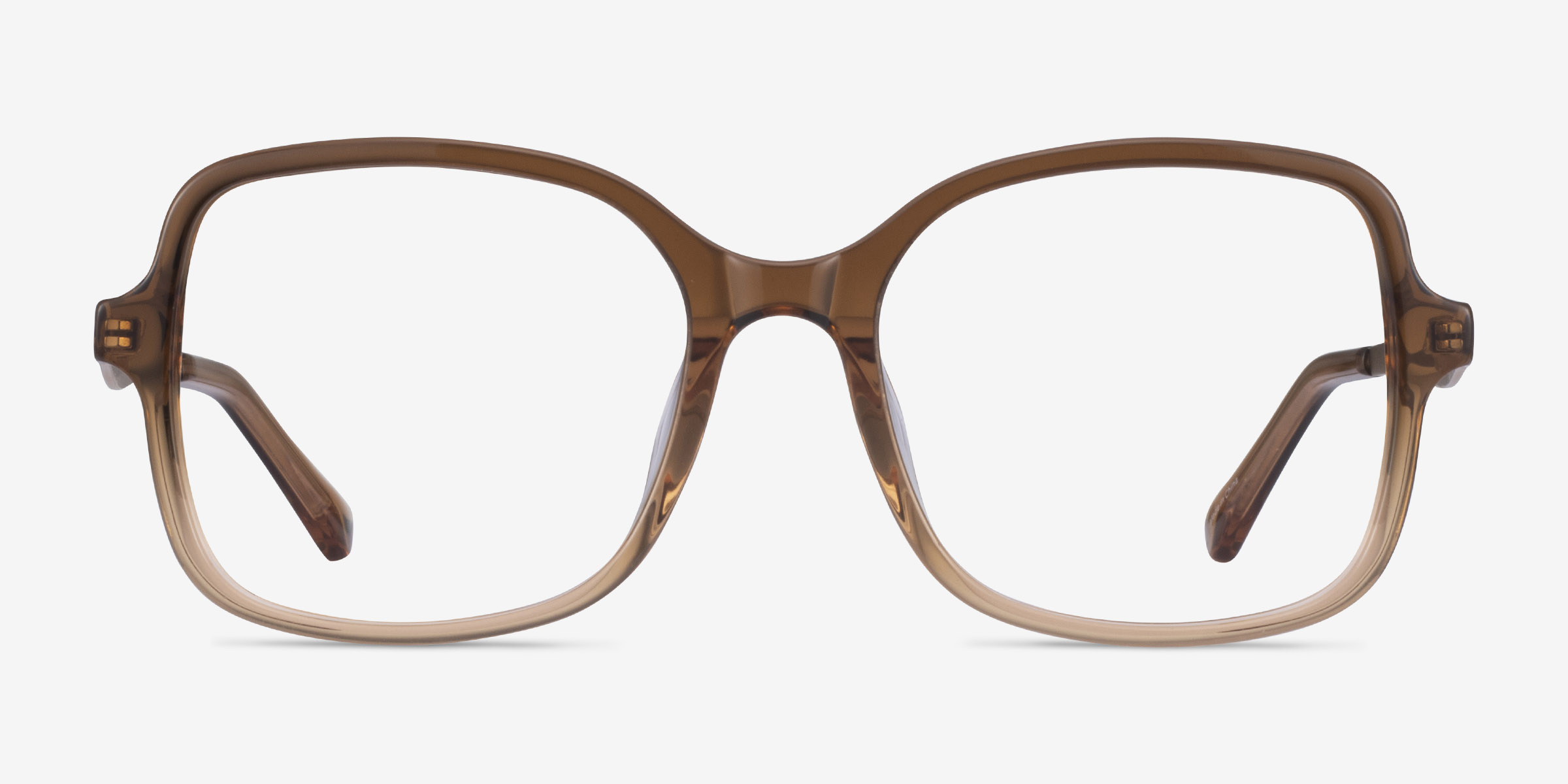 Clematis Clear Brown MétalMontures de lunettes de vue d'EyeBuyDirect, Vue de Face