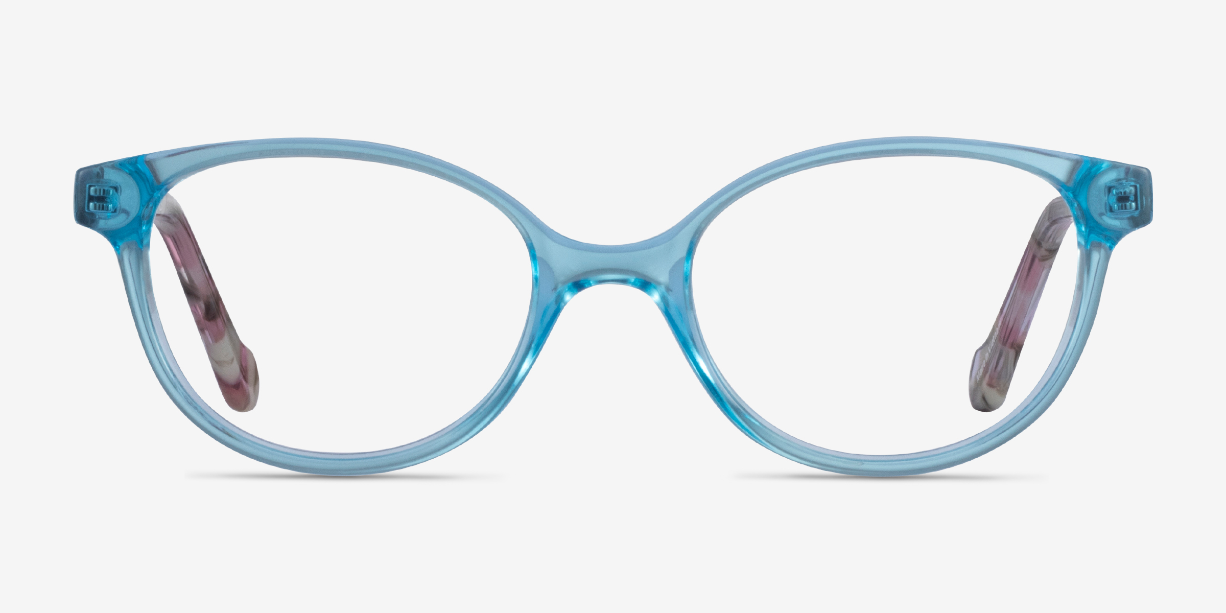 Grenadine Clear Blue Floral AcétateMontures de lunettes de vue d'EyeBuyDirect, Vue de Face