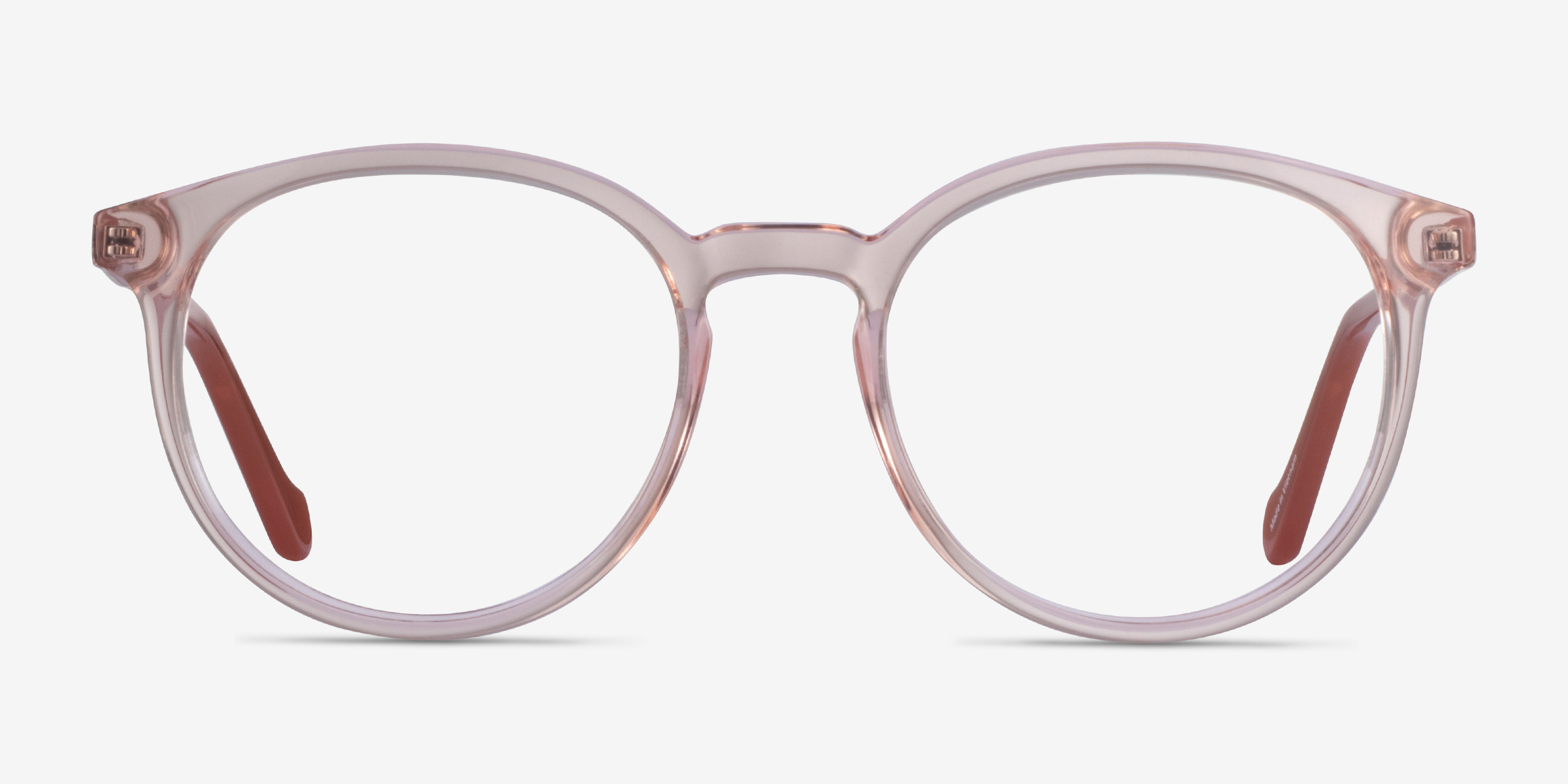 Saturn Clear Pink Terracotta AcétateMontures de lunettes de vue d'EyeBuyDirect, Vue de Face