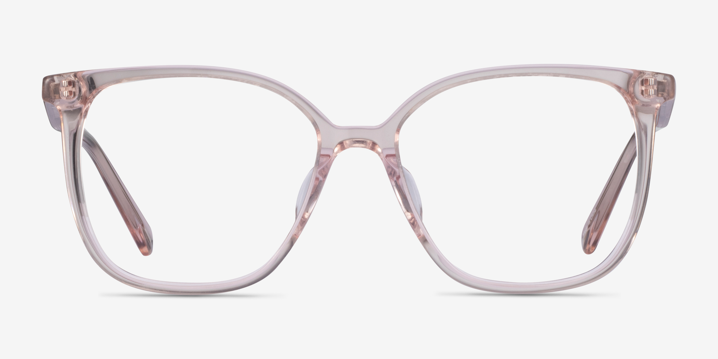 Latte Clear Pink AcétateMontures de lunettes de vue d'EyeBuyDirect, Vue de Face