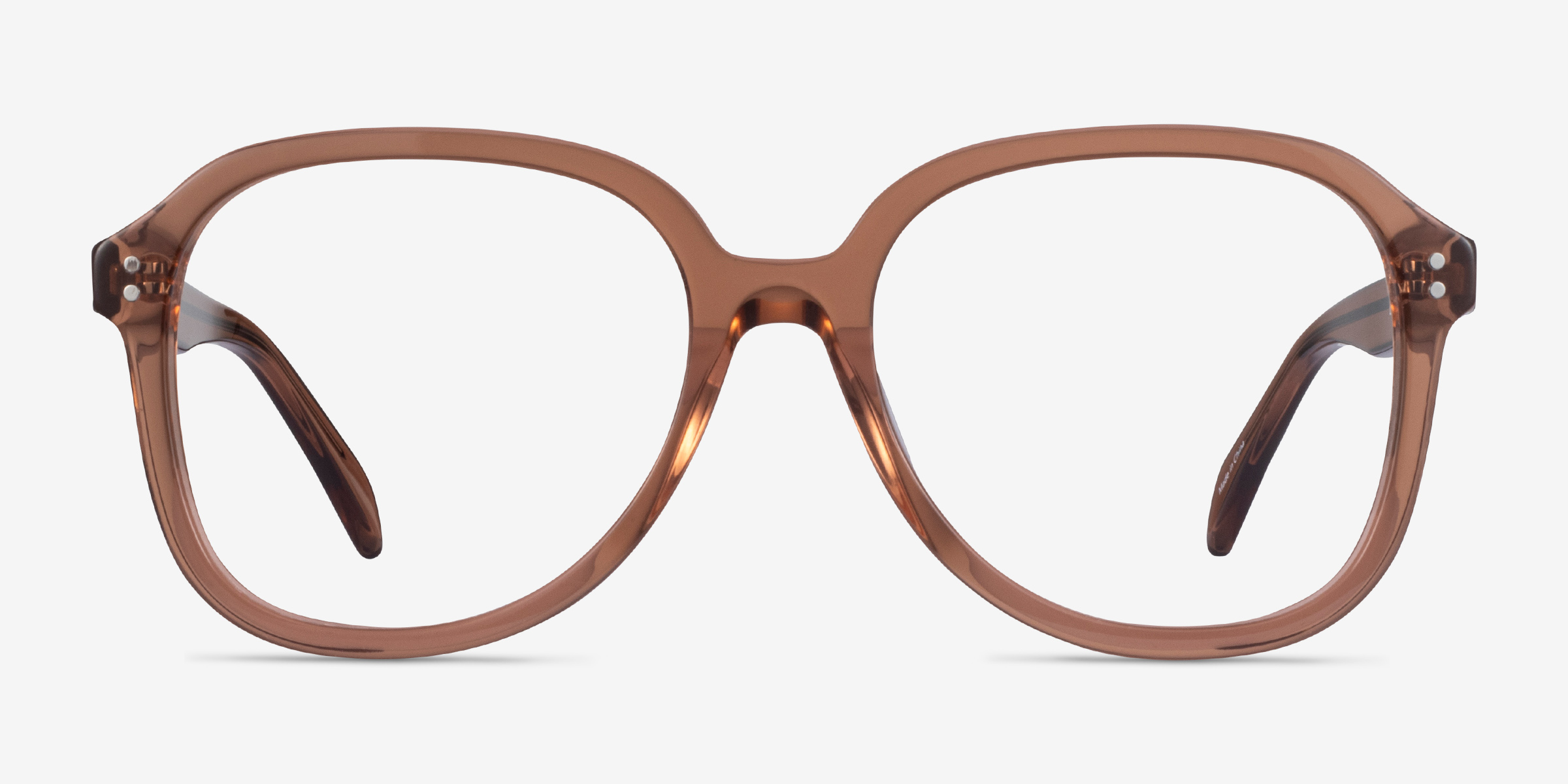 Tripp Clear Brown AcétateMontures de lunettes de vue d'EyeBuyDirect, Vue de Face