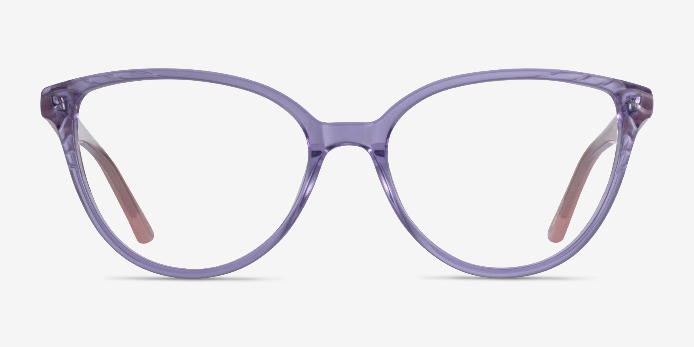 Wonder Clear Purple Pink AcétateMontures de lunettes de vue d'EyeBuyDirect, Vue de Face
