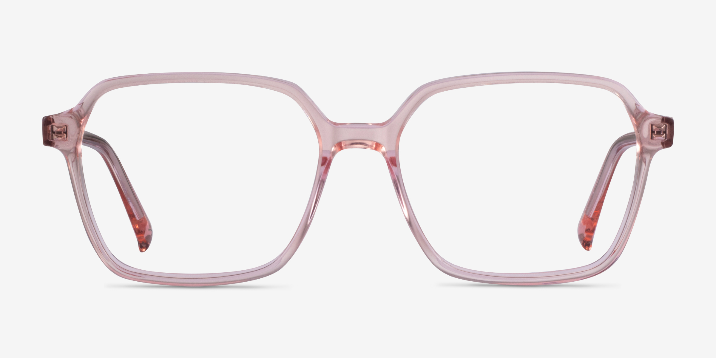 Bucolic Clear Pink Éco-responsableMontures de lunettes de vue d'EyeBuyDirect, Vue de Face