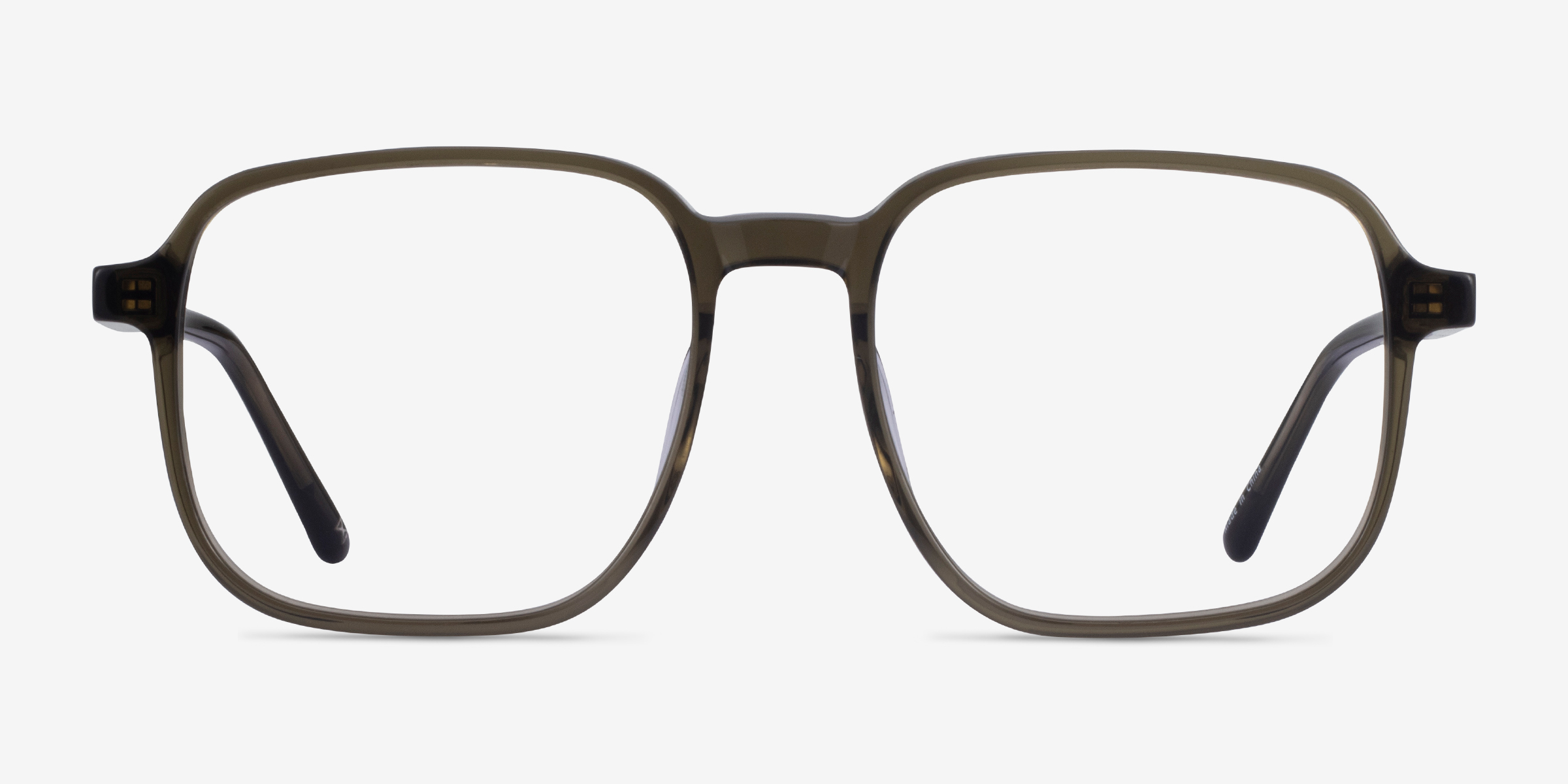 Ozone Clear Dark Green Éco-responsableMontures de lunettes de vue d'EyeBuyDirect, Vue de Face