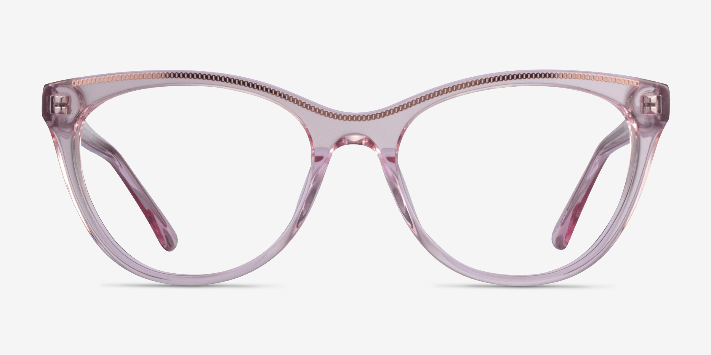 Felicity Clear Pink Rose Gold AcétateMontures de lunettes de vue d'EyeBuyDirect, Vue de Face