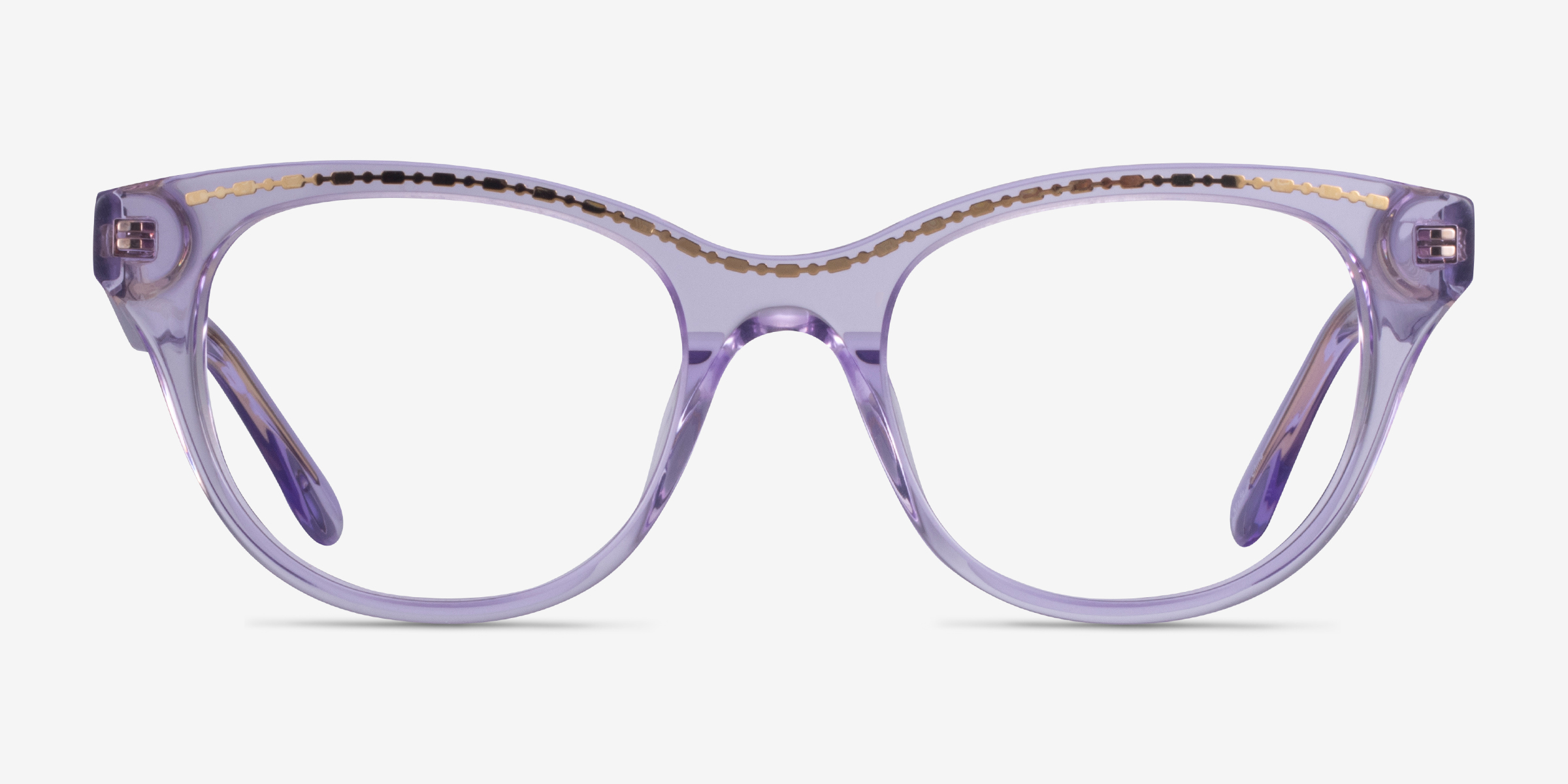 Arcady Clear Purple Gold AcétateMontures de lunettes de vue d'EyeBuyDirect, Vue de Face