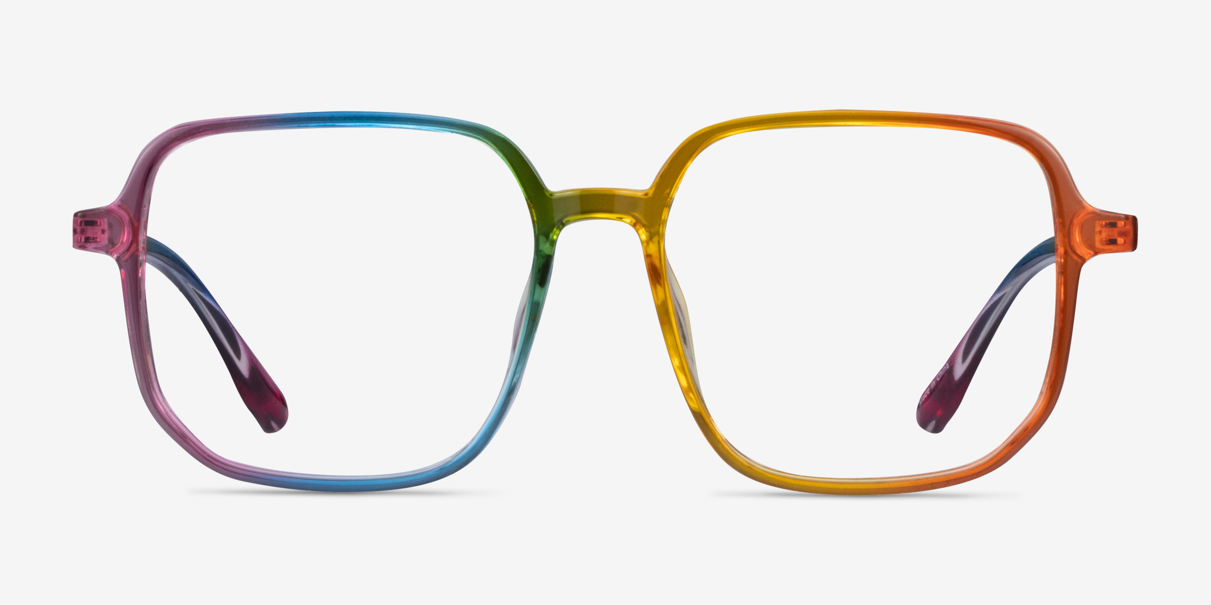 Bright Arc-en-ciel PlastiqueMontures de lunettes de vue d'EyeBuyDirect, Vue de Face