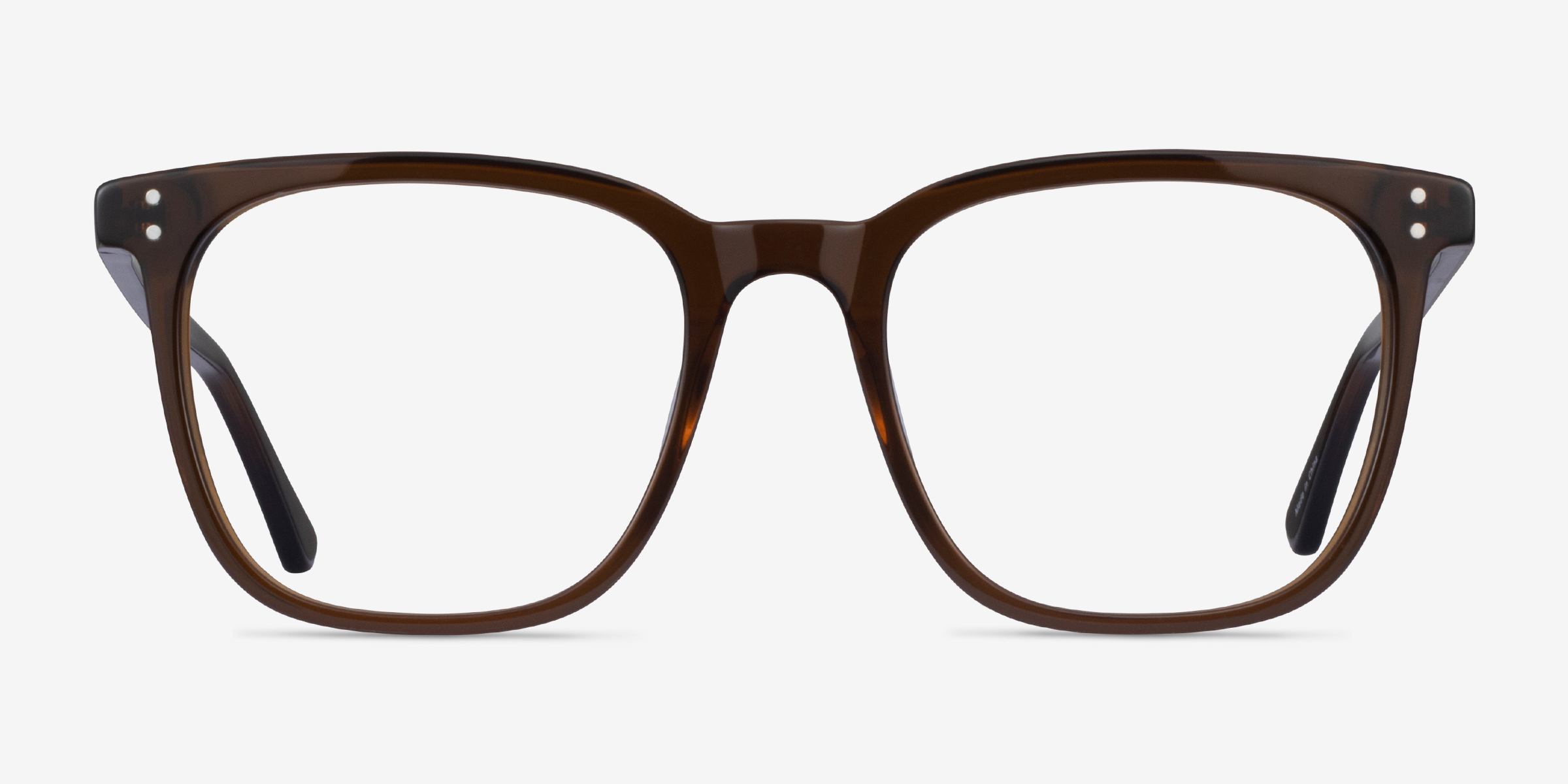 Boreal Clear Brown AcétateMontures de lunettes de vue d'EyeBuyDirect, Vue de Face