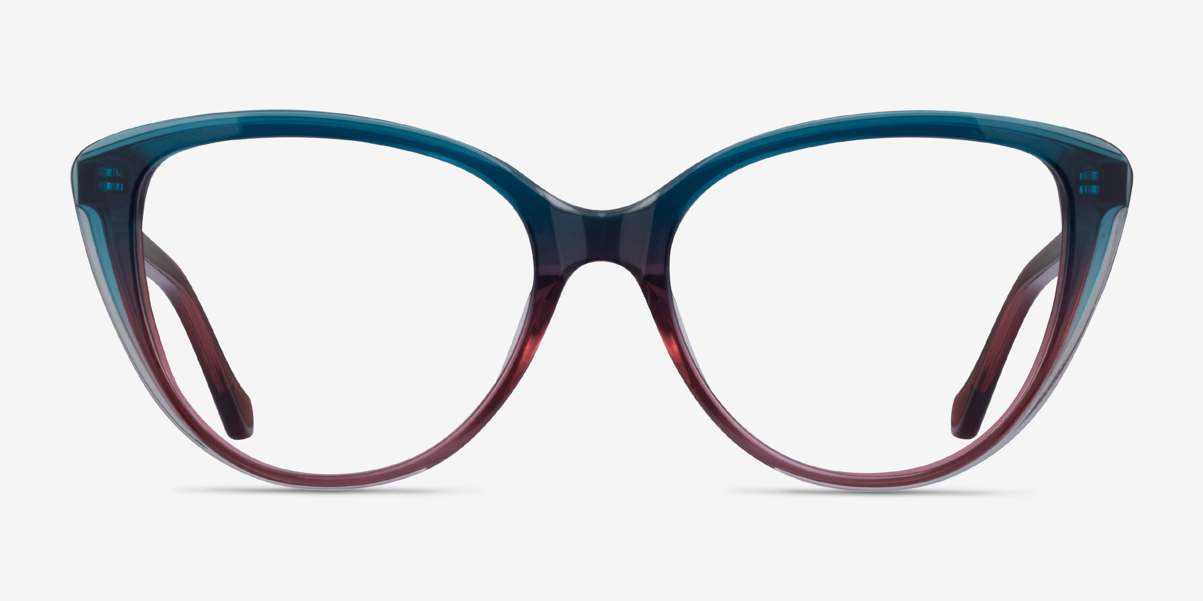 Destin Blue Burgundy AcétateMontures de lunettes de vue d'EyeBuyDirect, Vue de Face