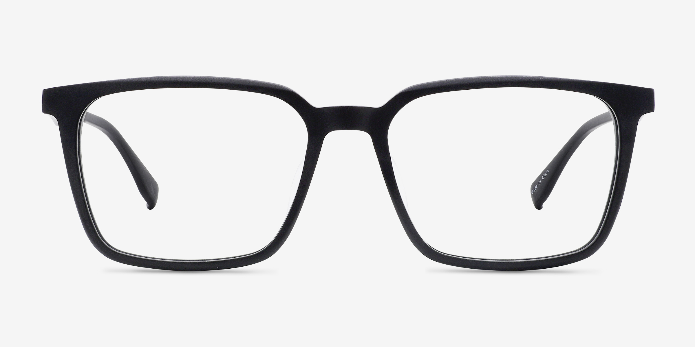 Basic Matte Black AcétateMontures de lunettes de vue d'EyeBuyDirect, Vue de Face