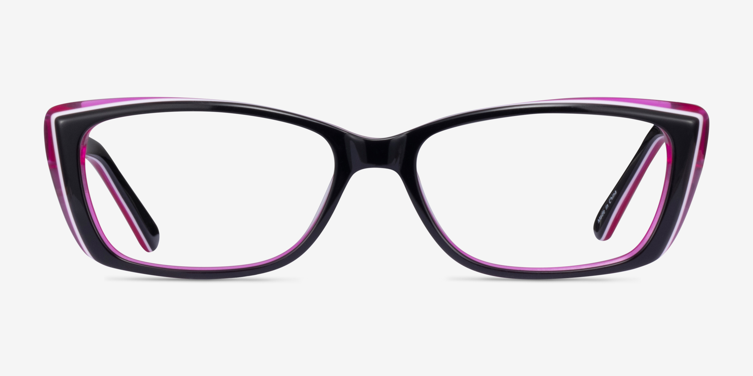 Angel Black Purple AcétateMontures de lunettes de vue d'EyeBuyDirect, Vue de Face