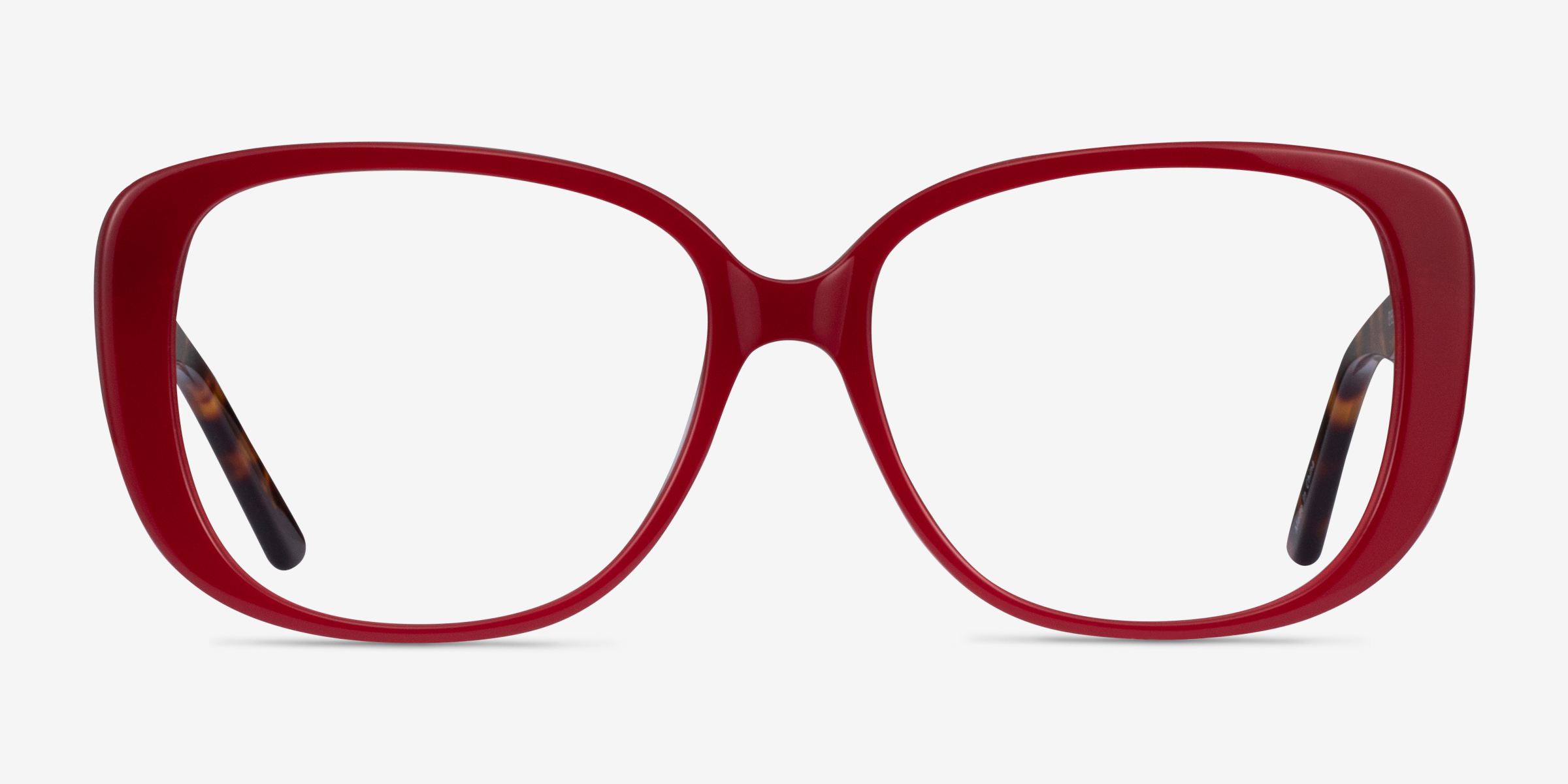 Mileva Burgundy Tortoise AcétateMontures de lunettes de vue d'EyeBuyDirect, Vue de Face