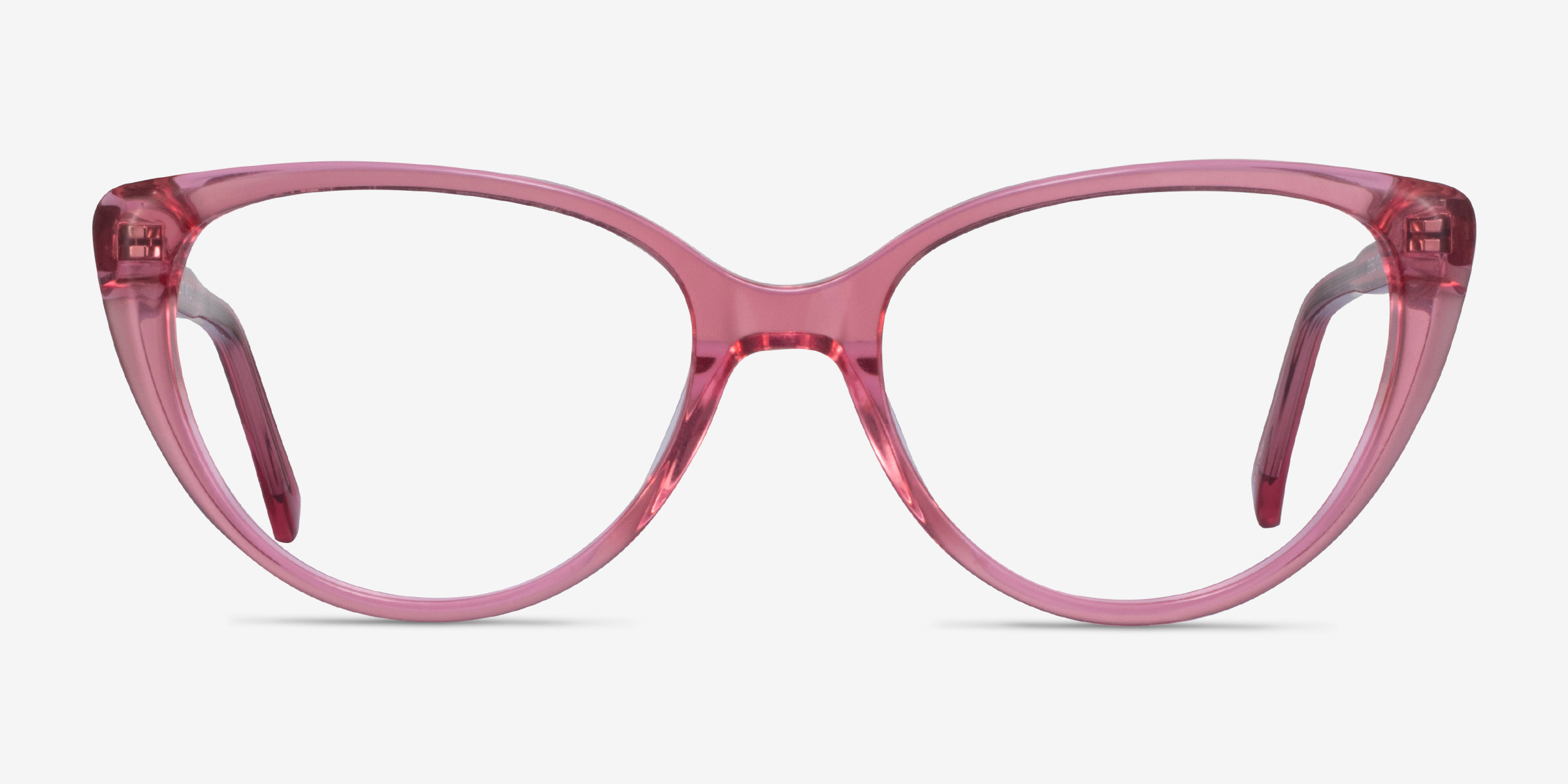 Cali Clear Pink AcétateMontures de lunettes de vue d'EyeBuyDirect, Vue de Face
