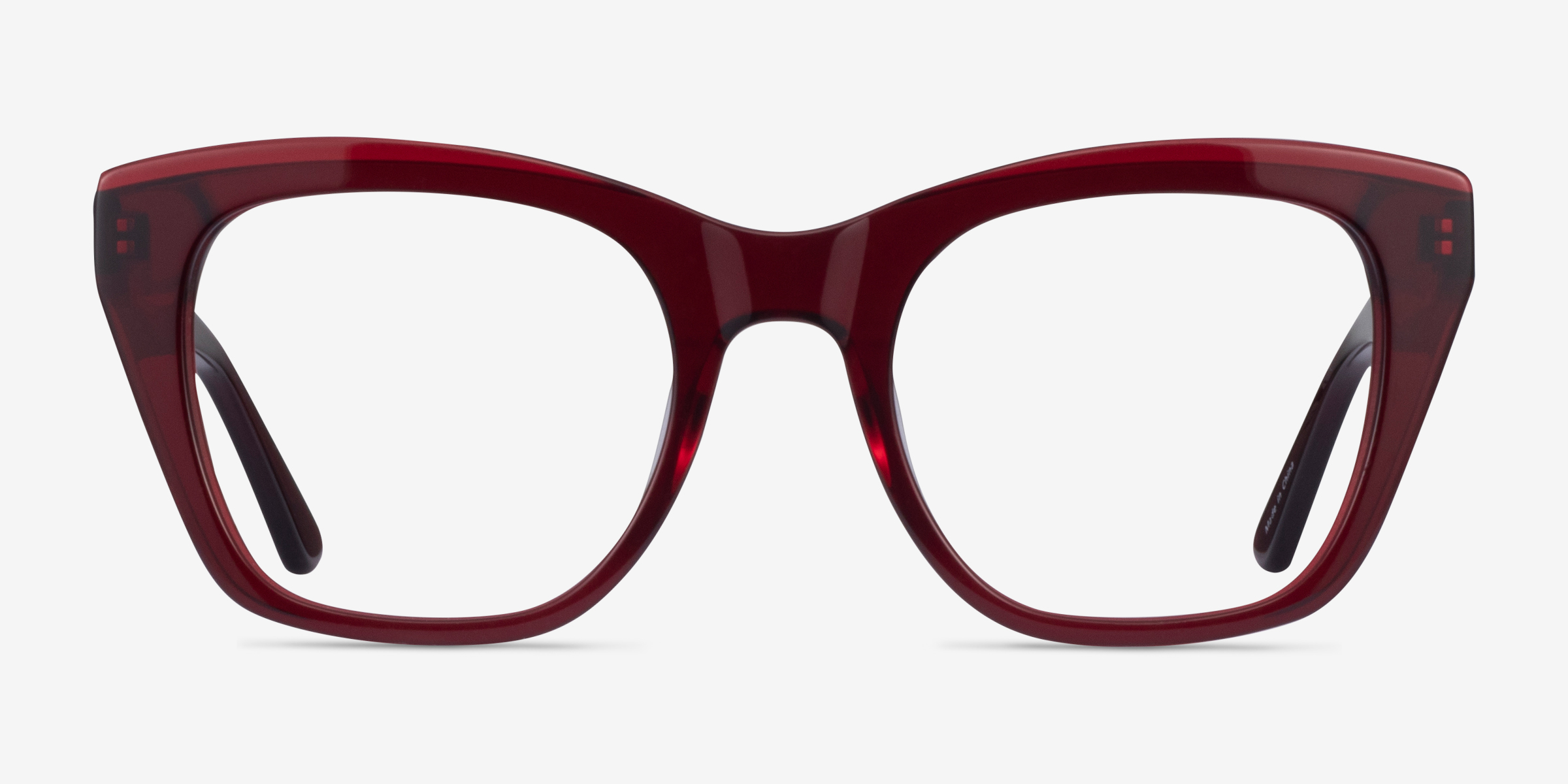 Cassie Burgundy AcétateMontures de lunettes de vue d'EyeBuyDirect, Vue de Face