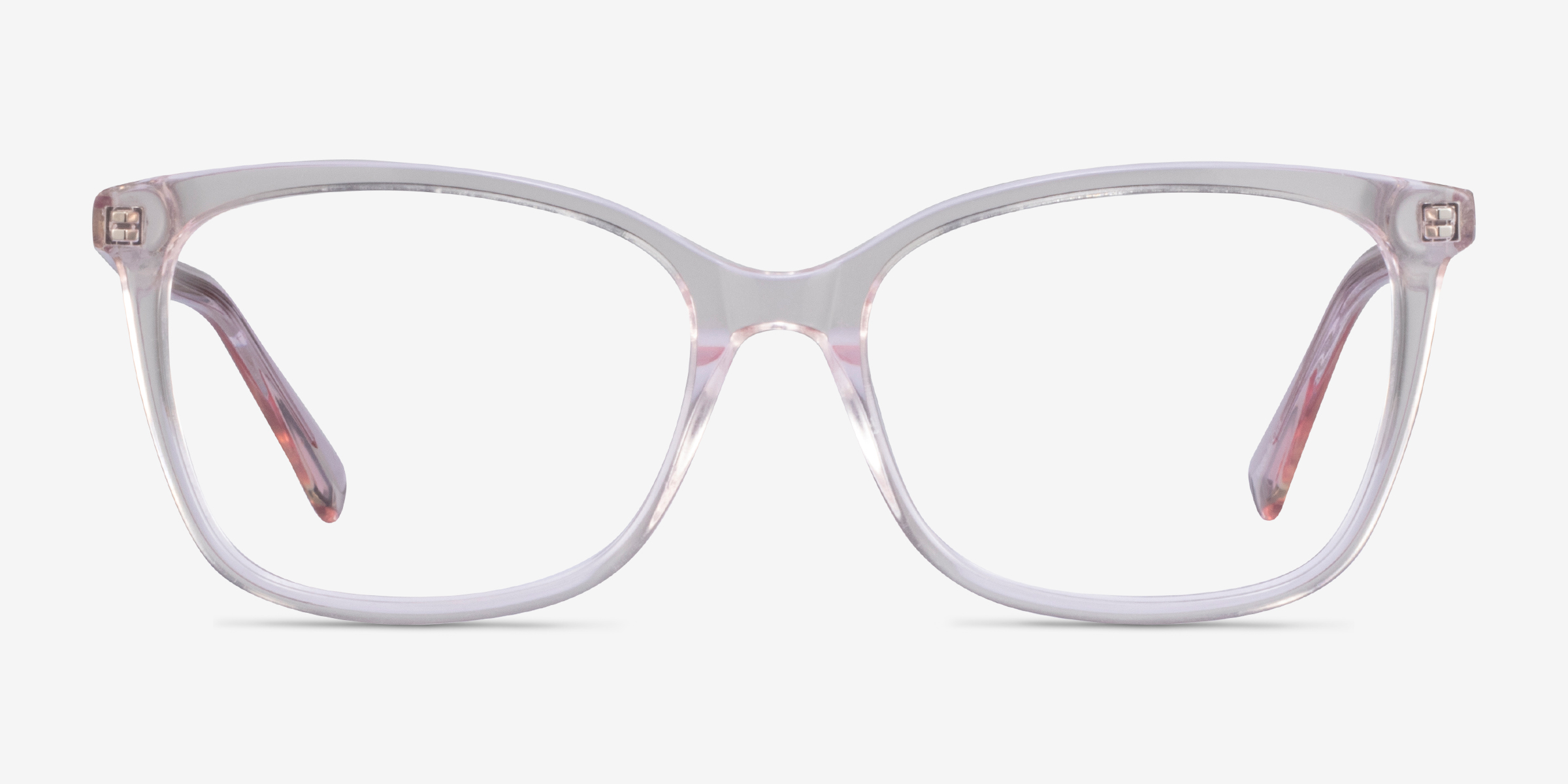 Michelle Clear Pink AcétateMontures de lunettes de vue d'EyeBuyDirect, Vue de Face
