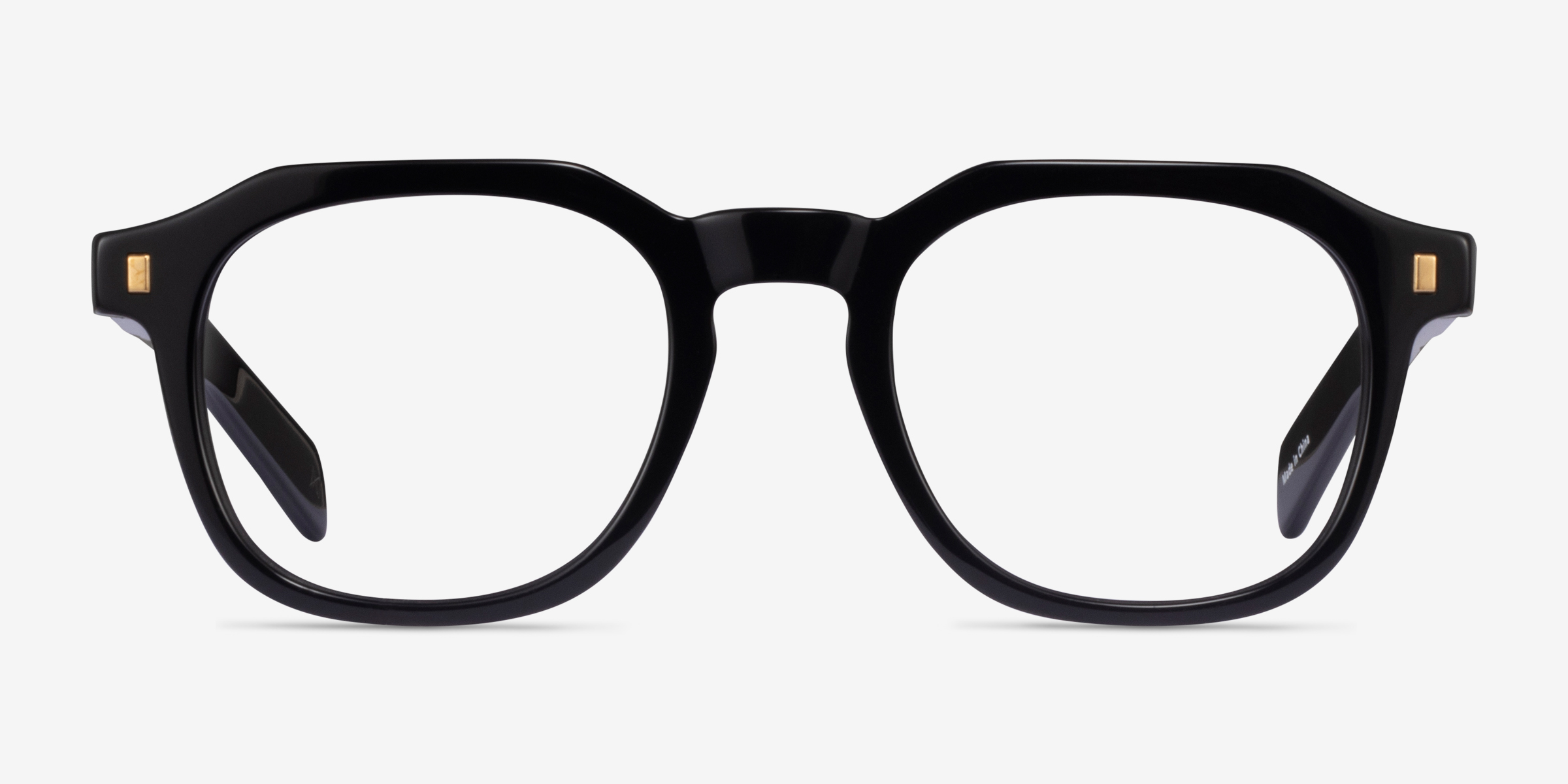 Apricus Noir Éco-responsableMontures de lunettes de vue d'EyeBuyDirect, Vue de Face