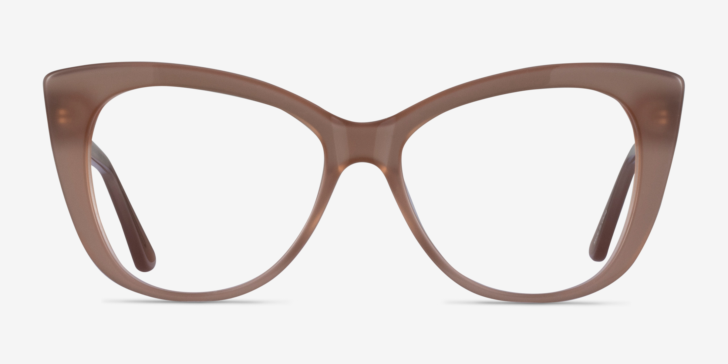 Jenna Clear Brown AcétateMontures de lunettes de vue d'EyeBuyDirect, Vue de Face
