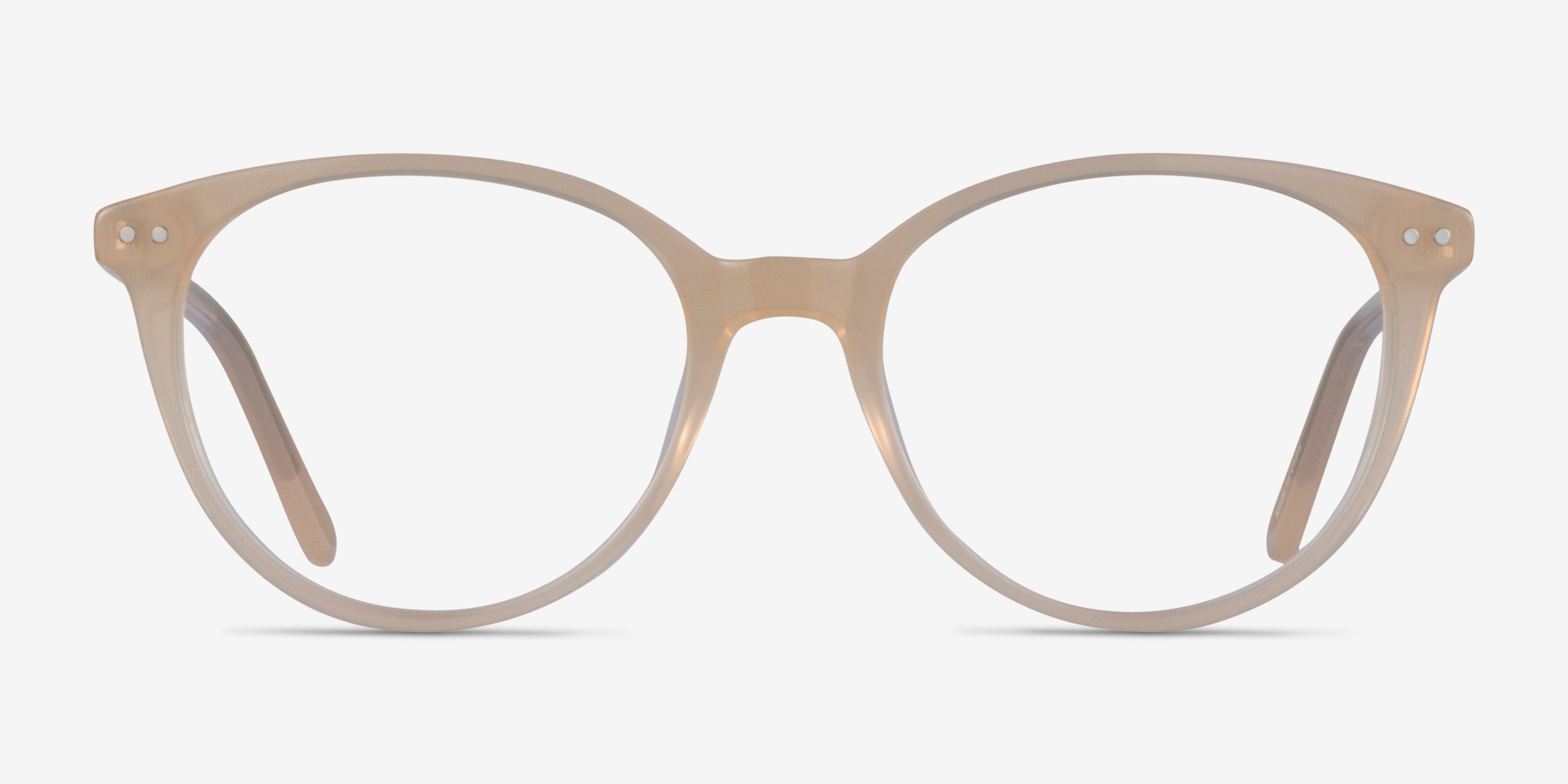 Leonia Jaune pâle AcétateMontures de lunettes de vue d'EyeBuyDirect, Vue de Face