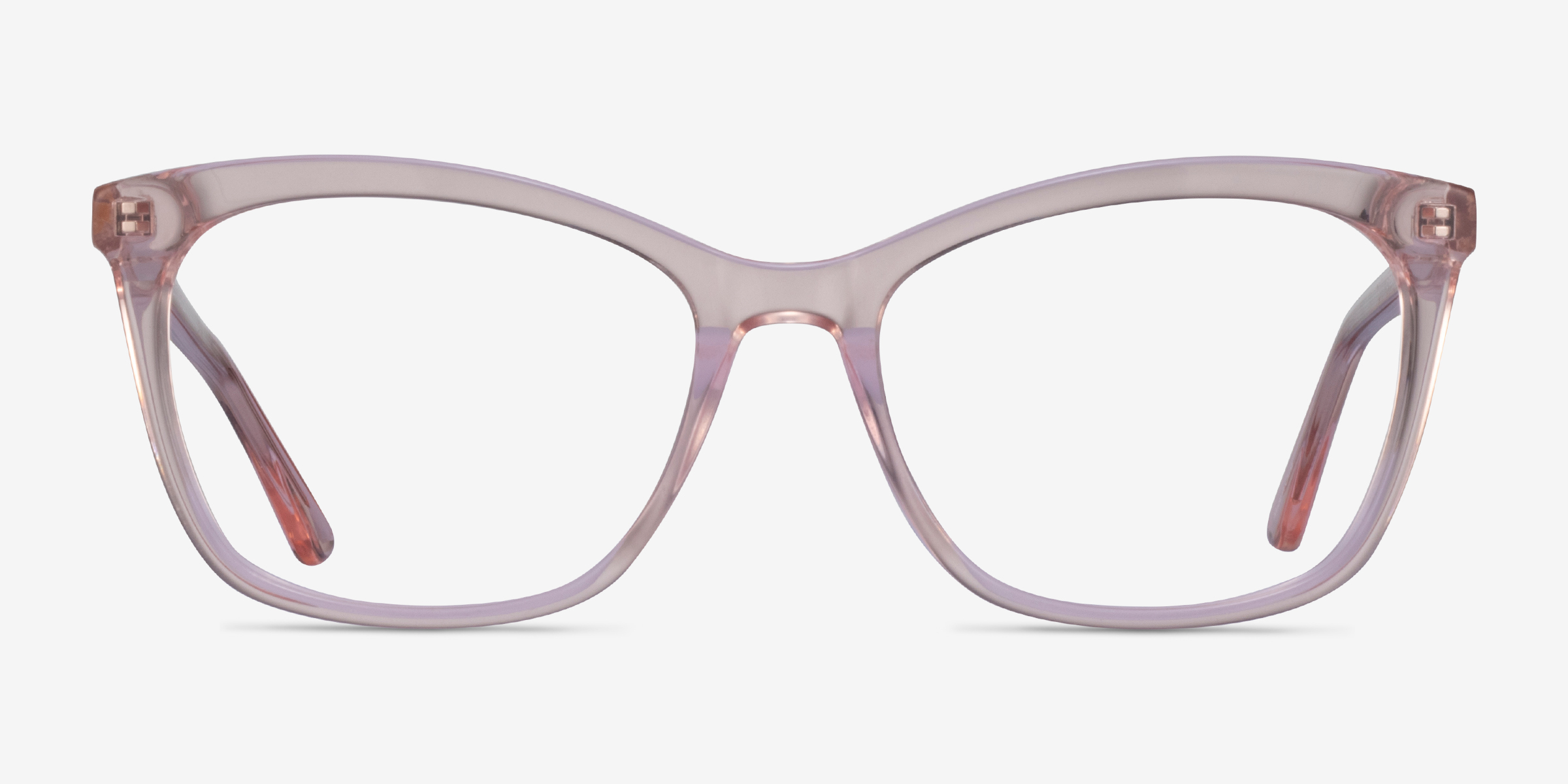 Rosie Clear Pink AcétateMontures de lunettes de vue d'EyeBuyDirect, Vue de Face
