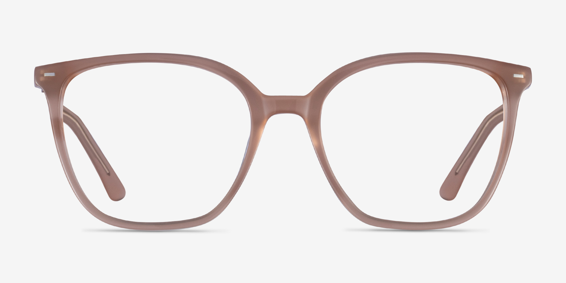 Carola Clear Brown AcétateMontures de lunettes de vue d'EyeBuyDirect, Vue de Face