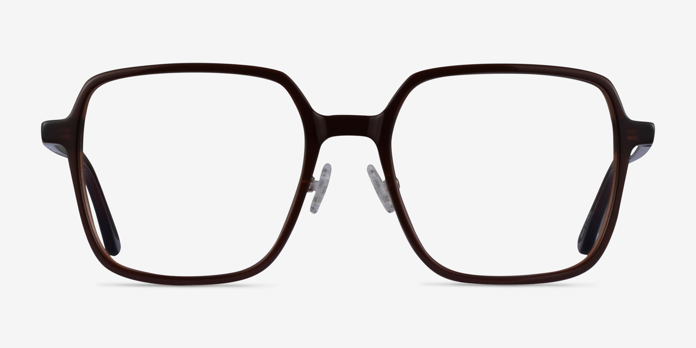 Modern Marron foncé AcétateMontures de lunettes de vue d'EyeBuyDirect, Vue de Face