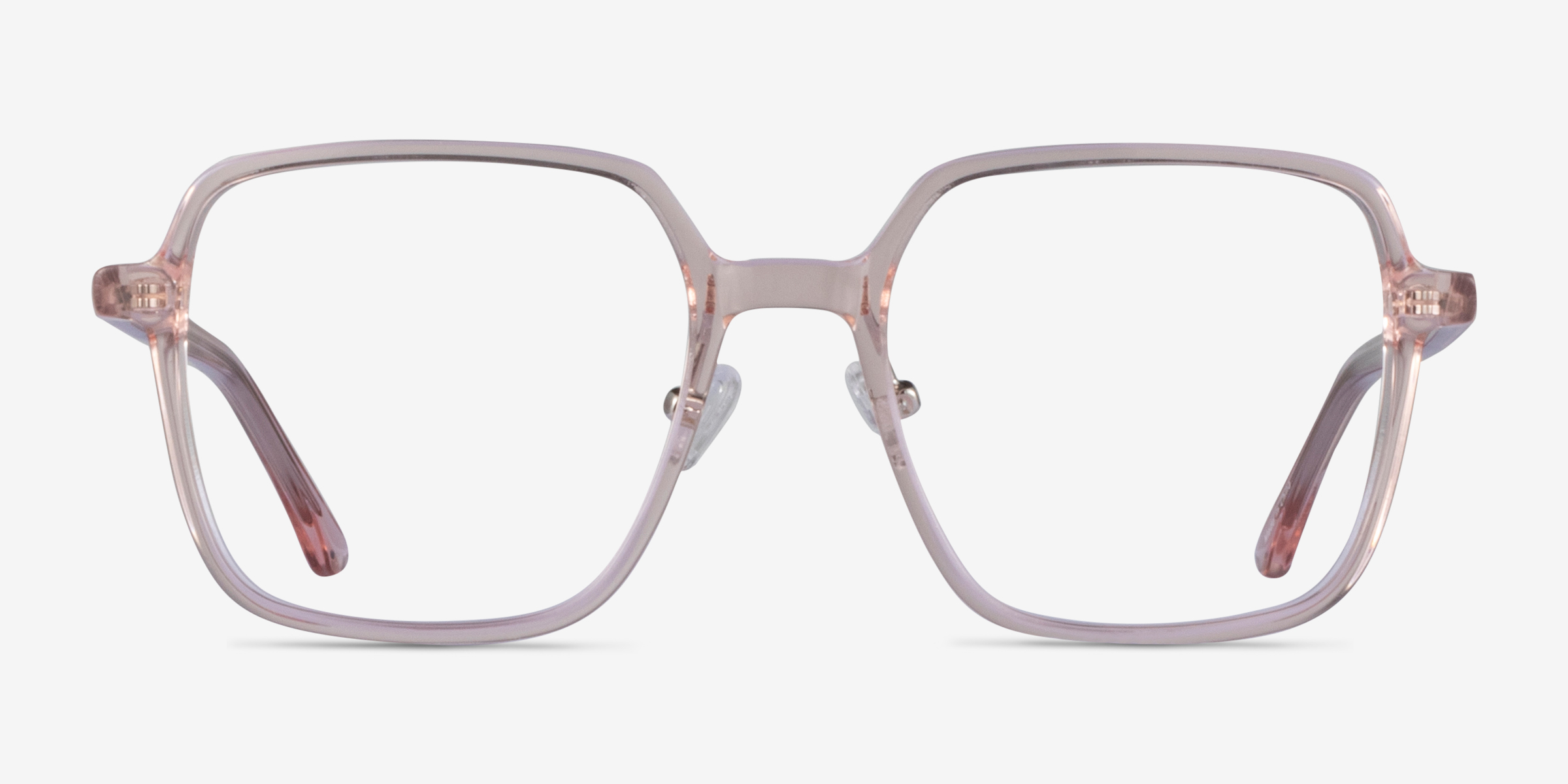 Modern Clear Pink AcétateMontures de lunettes de vue d'EyeBuyDirect, Vue de Face