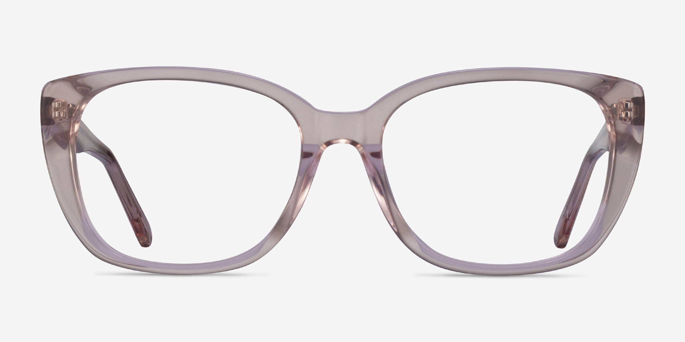 Odessa Clear Pink AcétateMontures de lunettes de vue d'EyeBuyDirect, Vue de Face