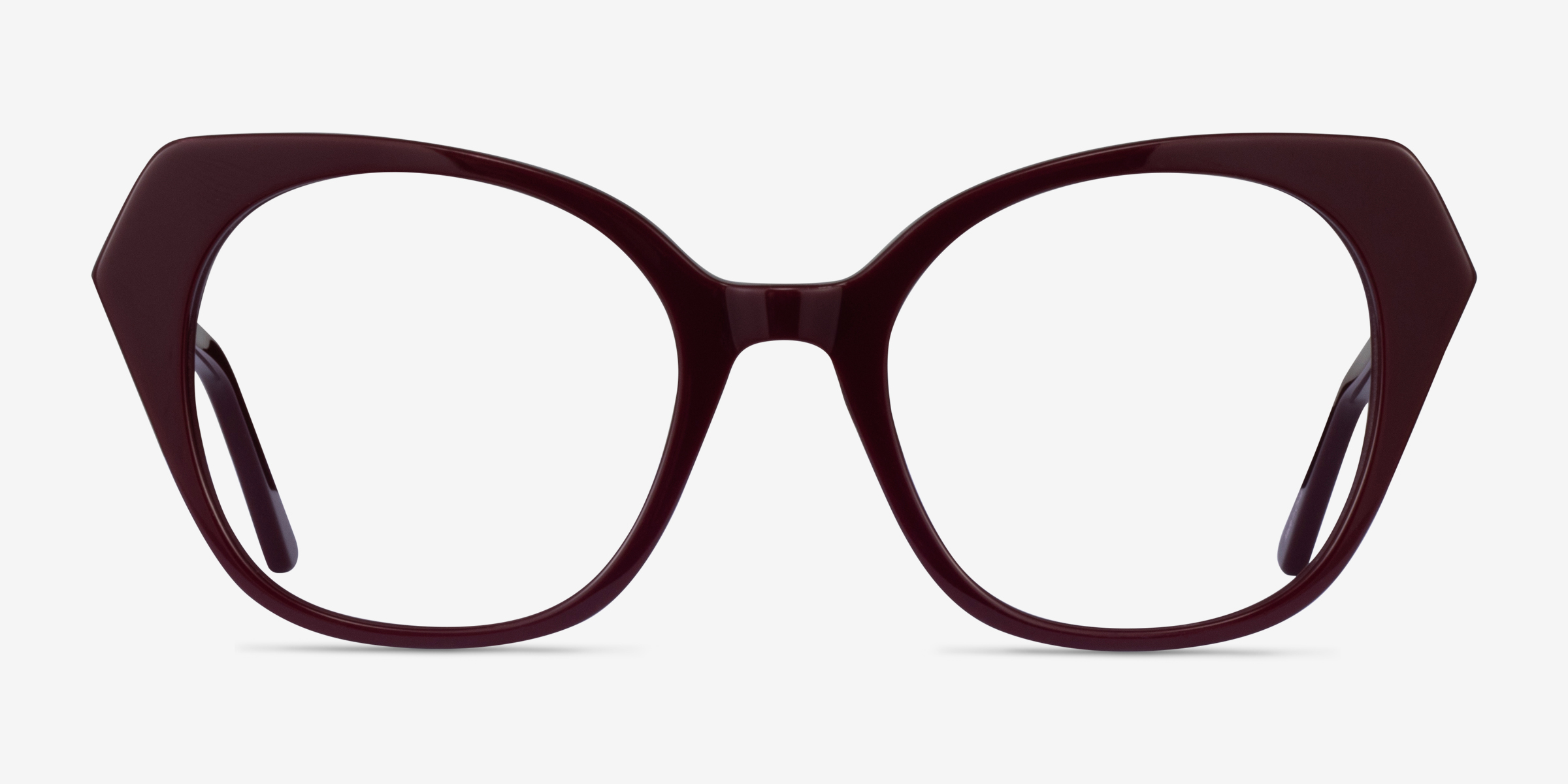 Noma Burgundy AcétateMontures de lunettes de vue d'EyeBuyDirect, Vue de Face