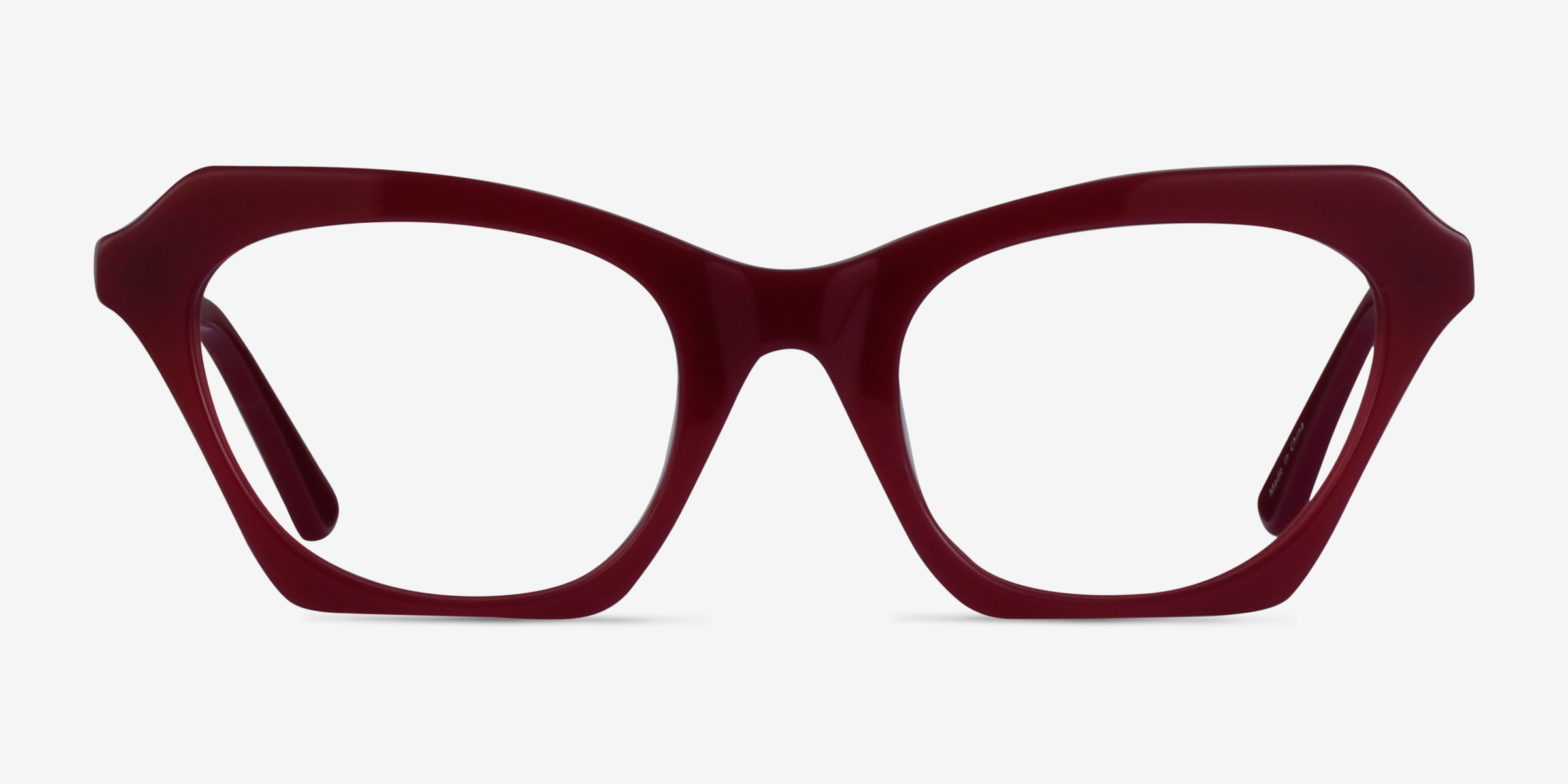 Alwyne Burgundy AcétateMontures de lunettes de vue d'EyeBuyDirect, Vue de Face