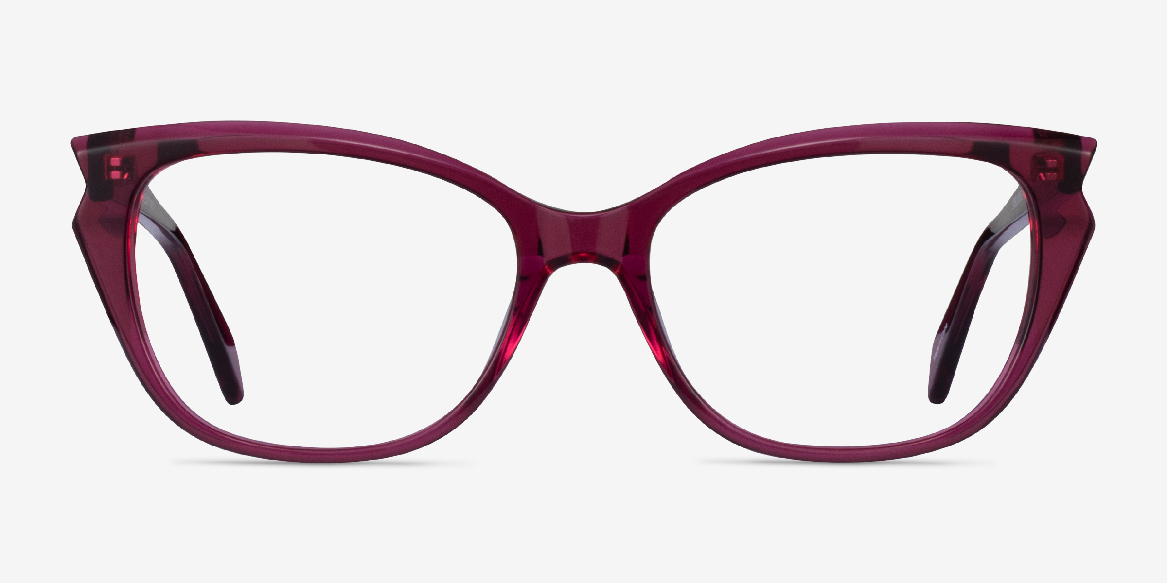 Maple Clear Burgundy AcétateMontures de lunettes de vue d'EyeBuyDirect, Vue de Face