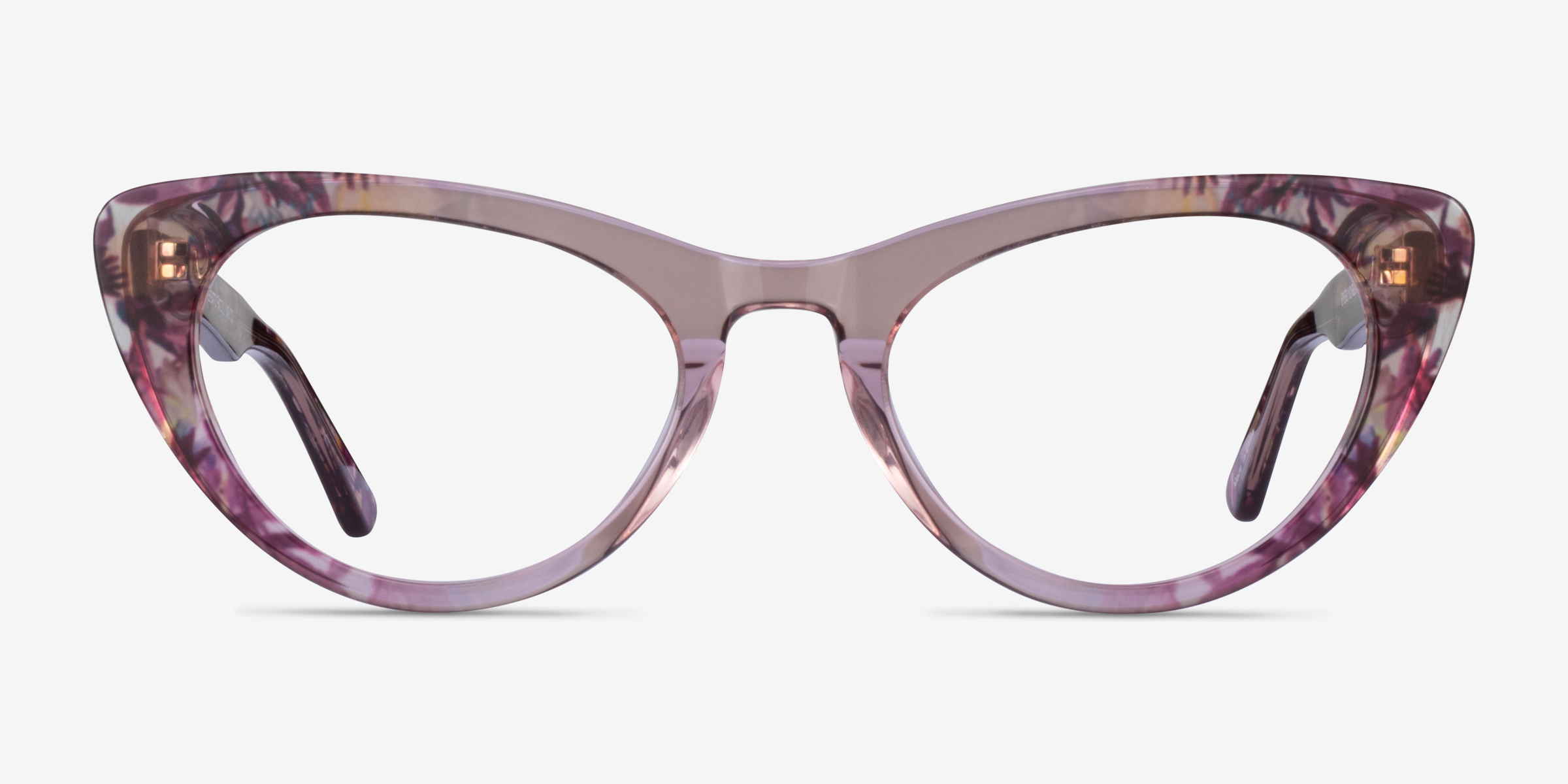 Legato Clear Pink Floral AcétateMontures de lunettes de vue d'EyeBuyDirect, Vue de Face