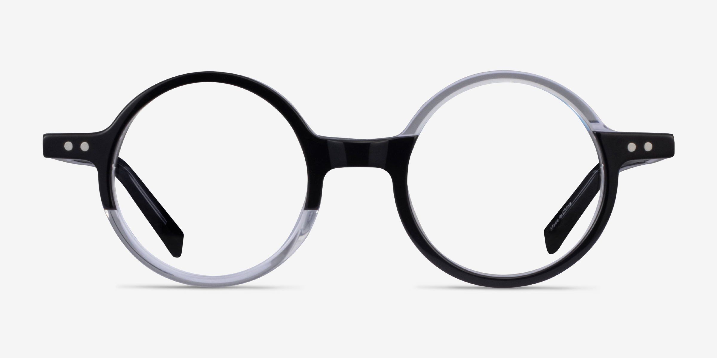 Wilcox Black Clear AcétateMontures de lunettes de vue d'EyeBuyDirect, Vue de Face