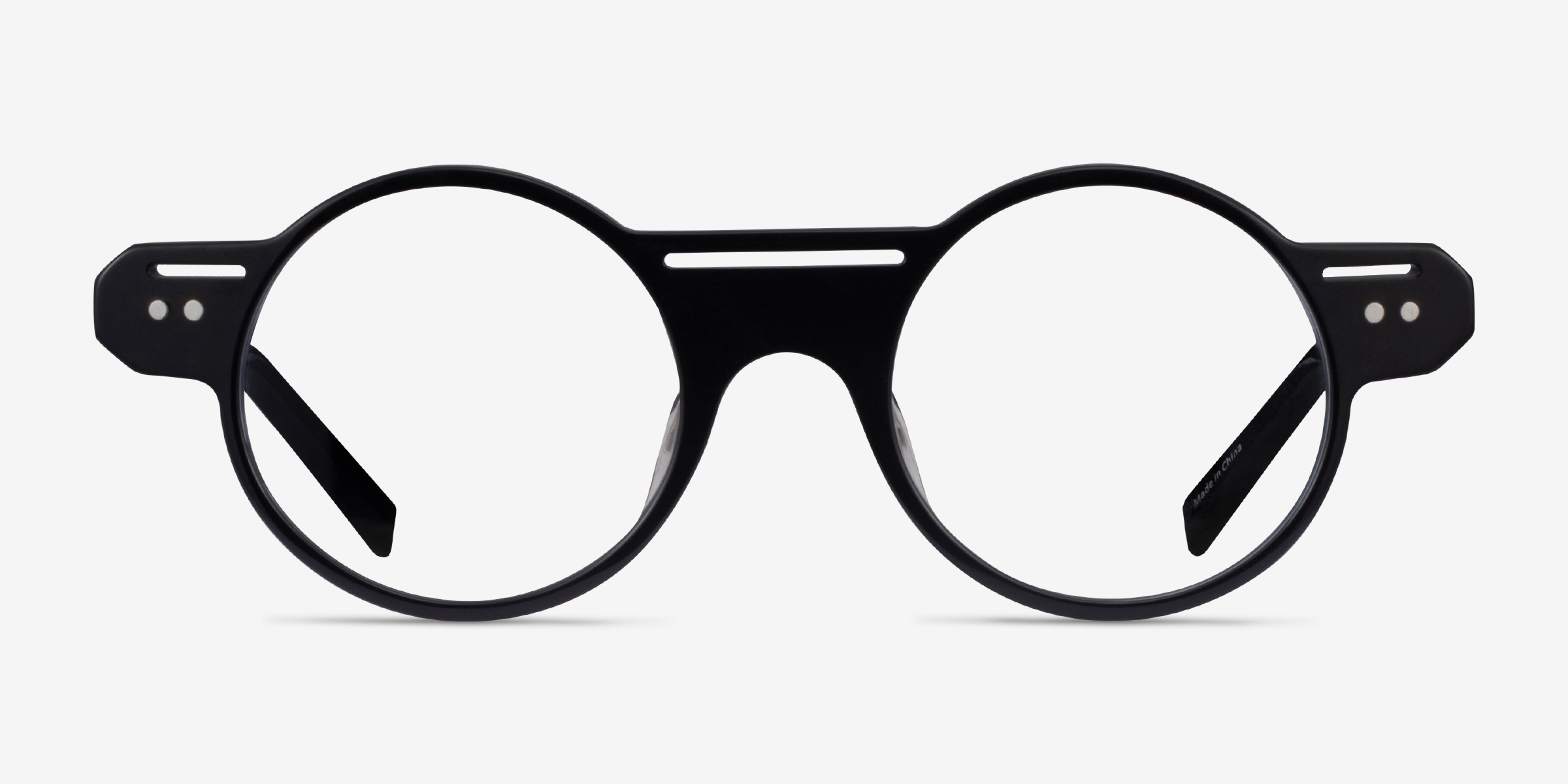 Marengo Noir AcétateMontures de lunettes de vue d'EyeBuyDirect, Vue de Face